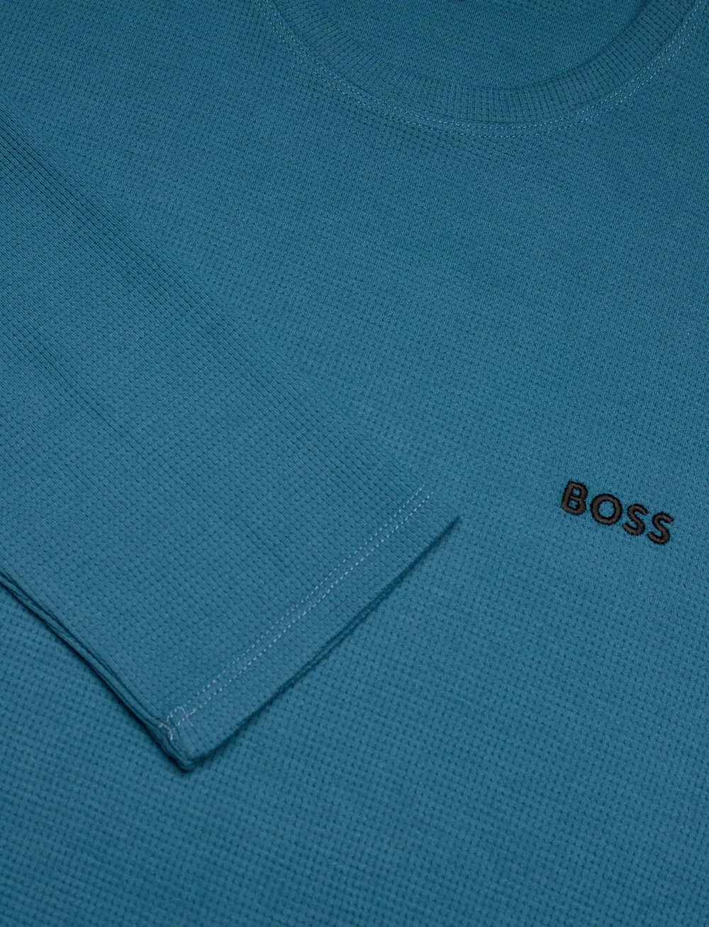 BOSS - Waffle LS-Shirt - langærmede t-shirts - open blue - 2