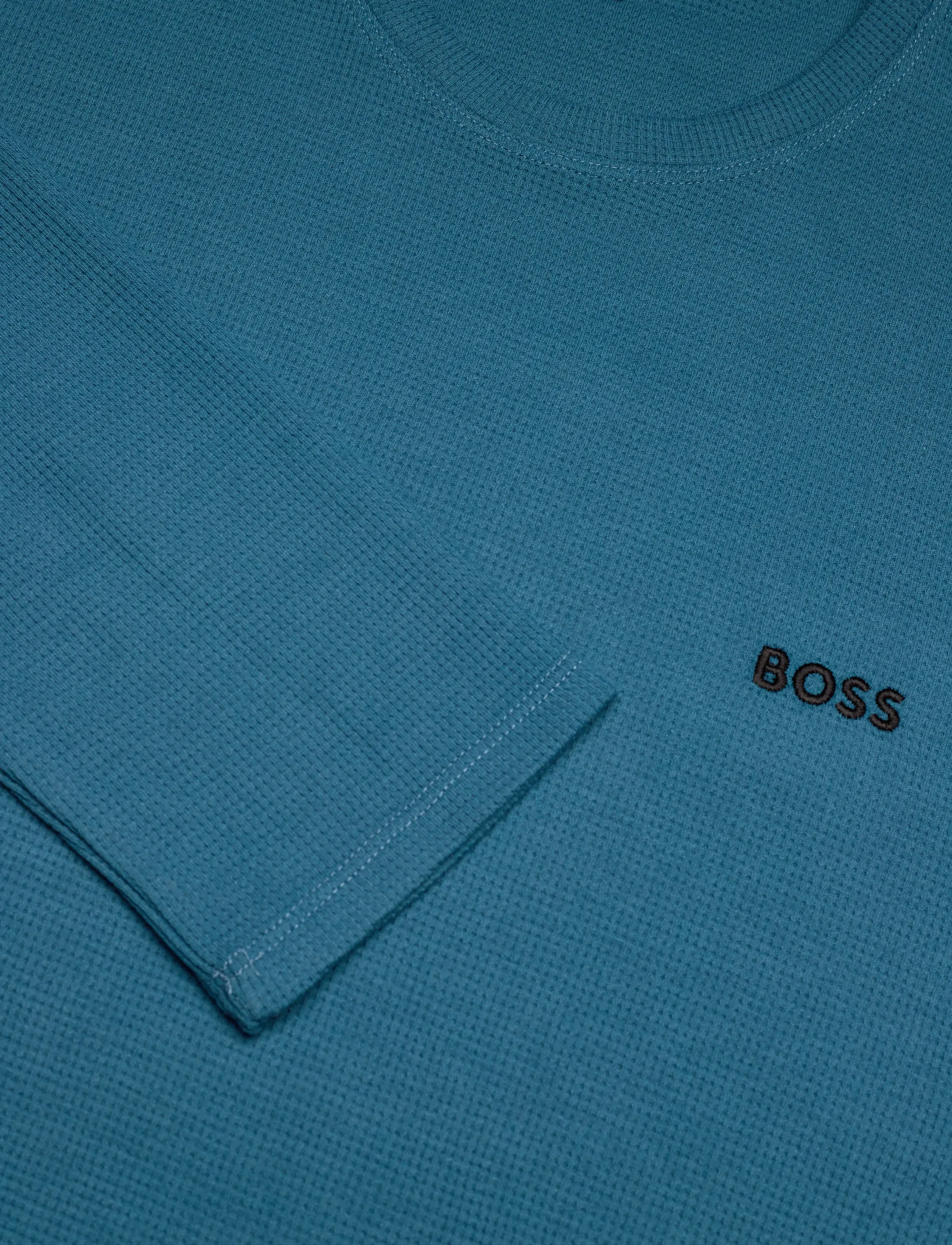 BOSS - Waffle LS-Shirt - pyjama tops - open blue - 2