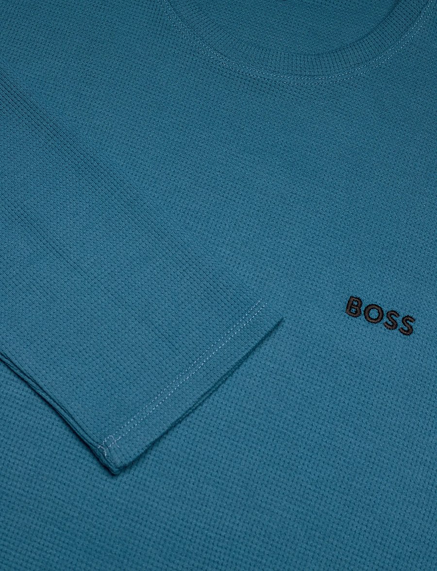 BOSS - Waffle LS-Shirt - pyjama tops - open blue - 2