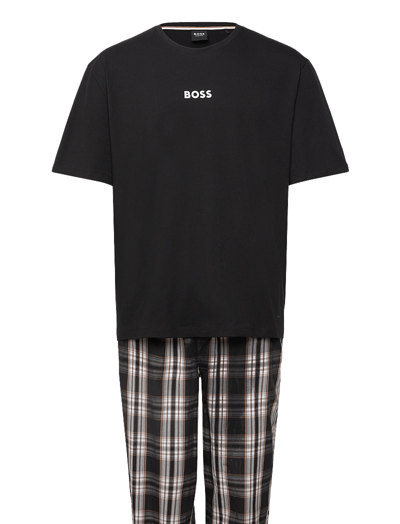 BOSS - Easy Long Set TShirt - nattøj sæt - black - 0