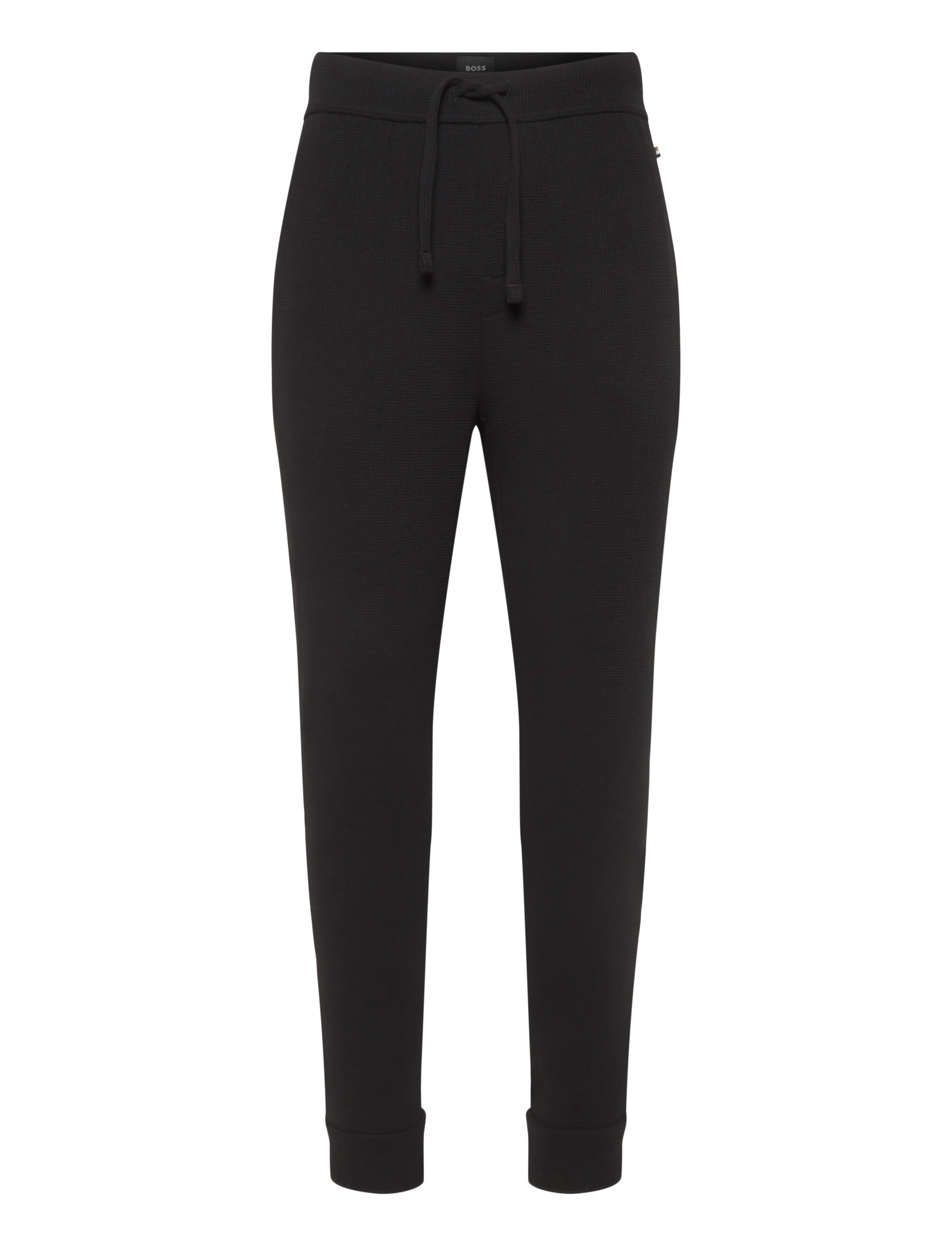 BOSS Waffle Pants Cuff - Natbukser - BLACK / black