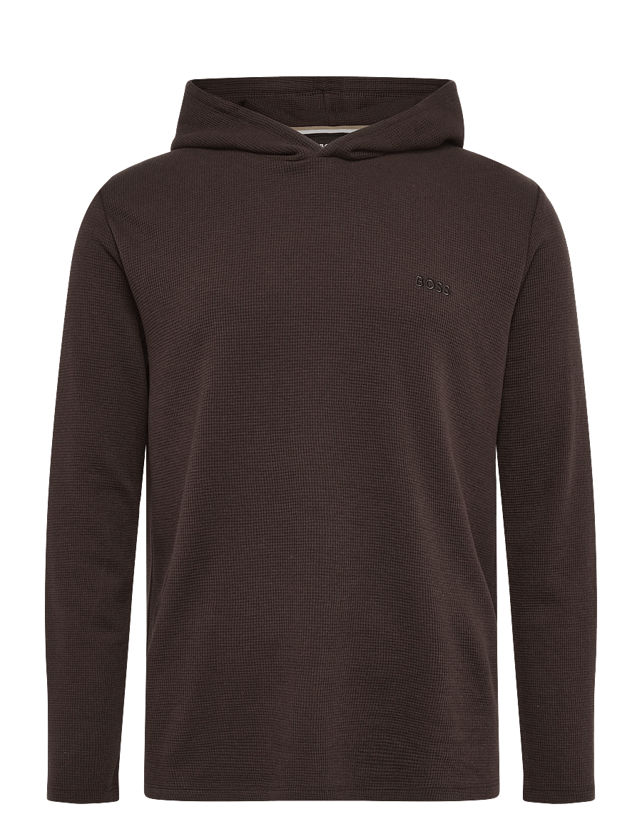 BOSS - Waffle LS-Shirt H. - pyjamaoberteile - dark brown - 0