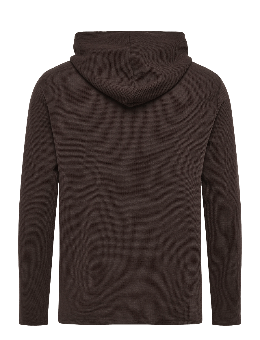 BOSS - Waffle LS-Shirt H. - pyjamaoberteile - dark brown - 1