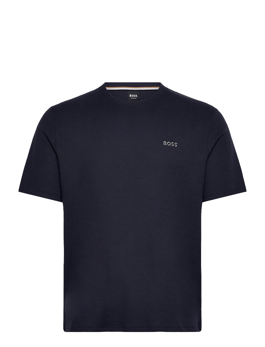 BOSS - Waffle T-Shirt - kurzärmelige t-shirts - dark blue - 0