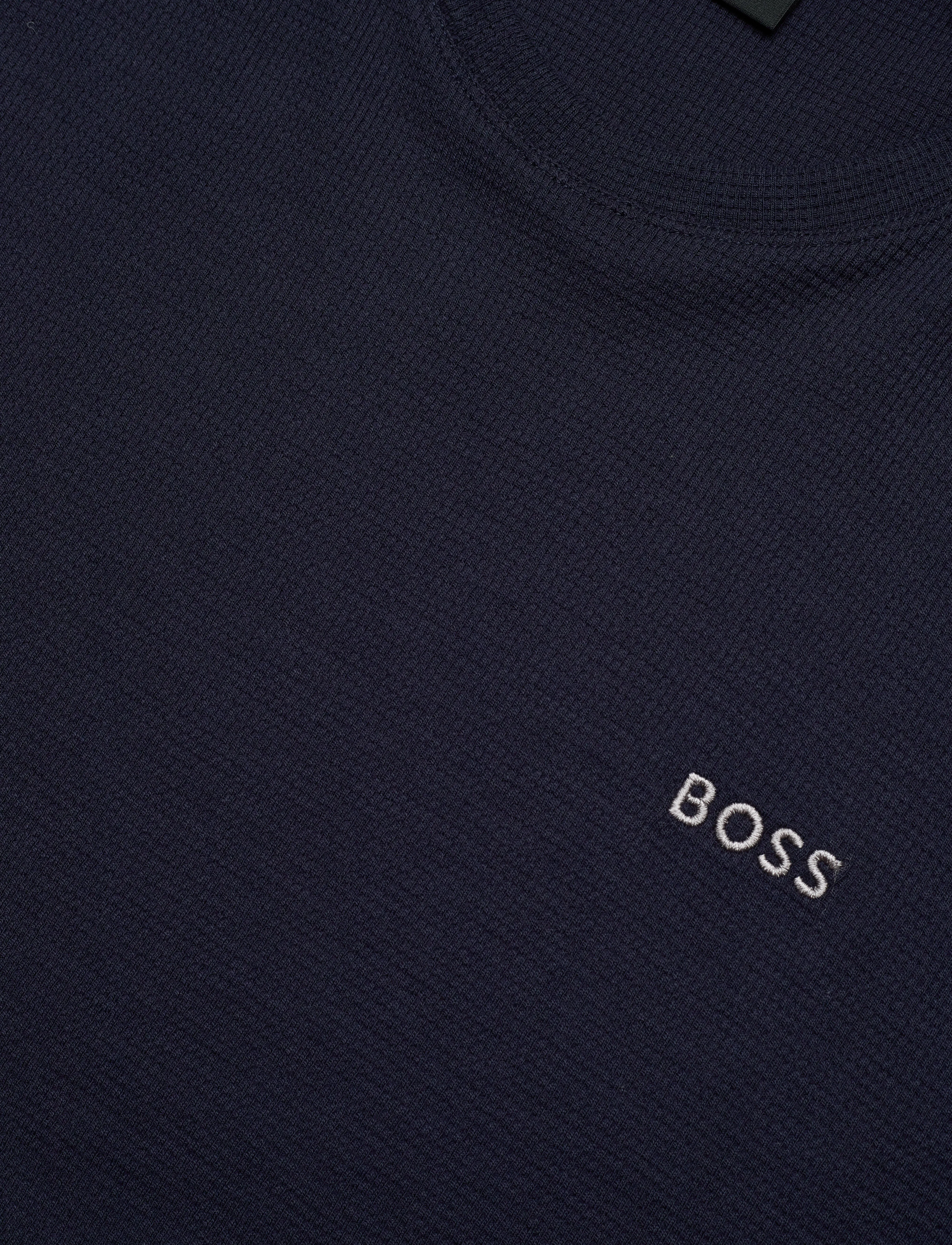 BOSS - Waffle T-Shirt - kurzärmelige t-shirts - dark blue - 2