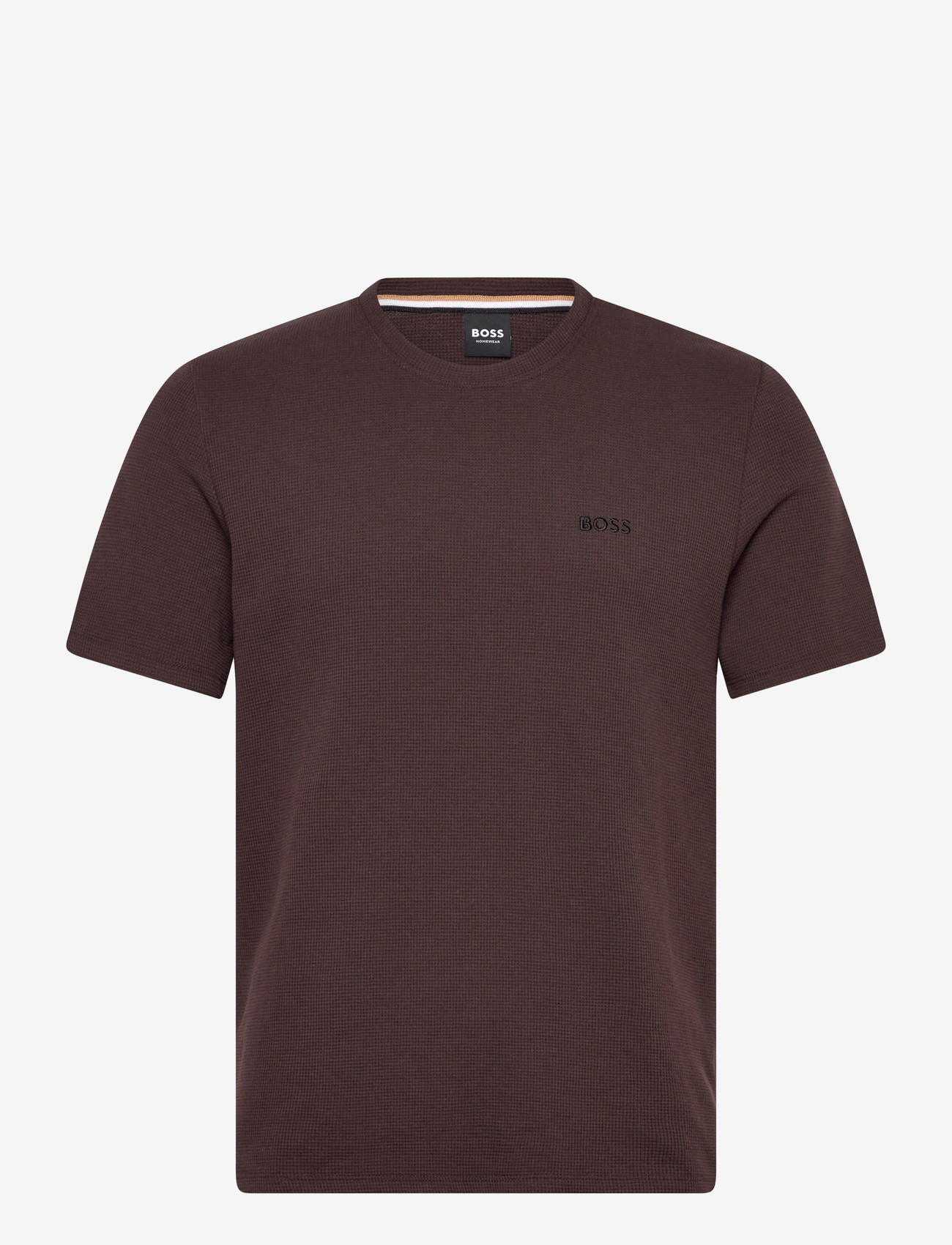 BOSS - Waffle T-Shirt - pidžaama topid - dark brown - 0