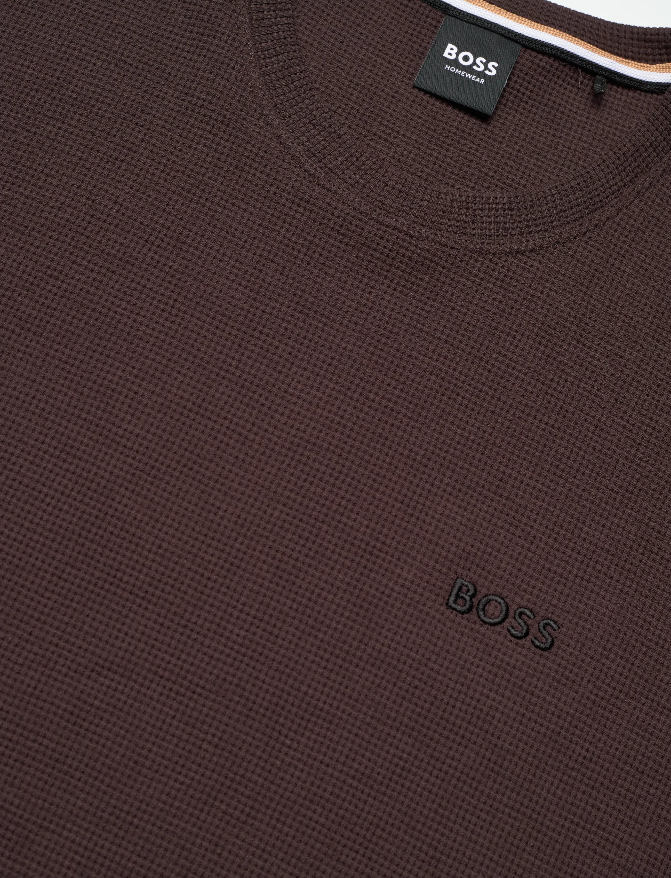 BOSS - Waffle T-Shirt - pyjamasöverdelar - dark brown - 2