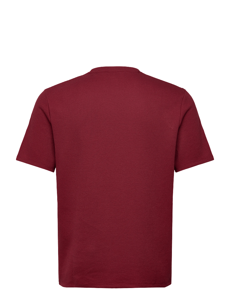BOSS - Waffle T-Shirt - kortærmede t-shirts - dark red - 1