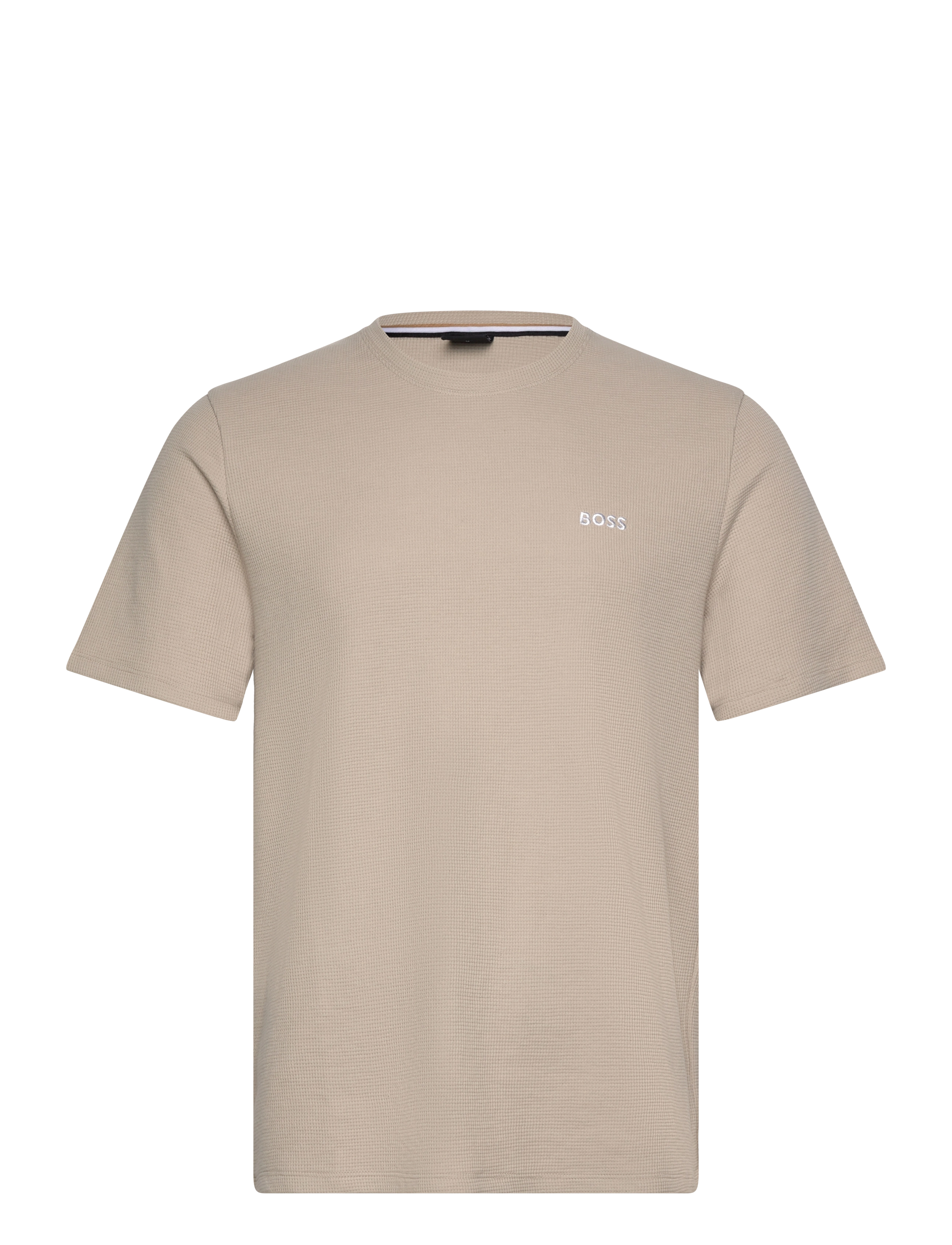 BOSS - Waffle T-Shirt - lühikeste varrukatega t-särgid - light beige - 1