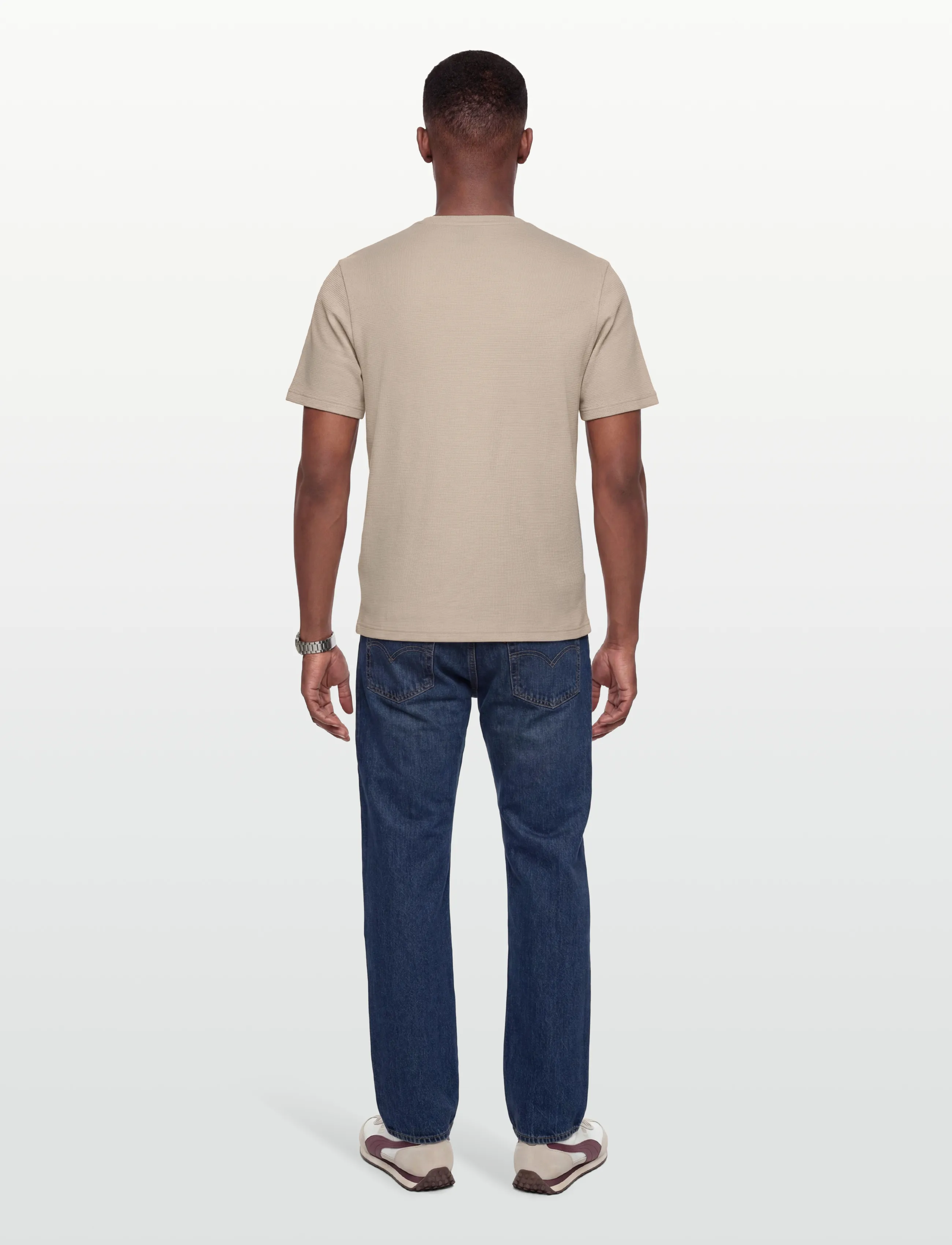 BOSS - Waffle T-Shirt - lühikeste varrukatega t-särgid - light beige - 4