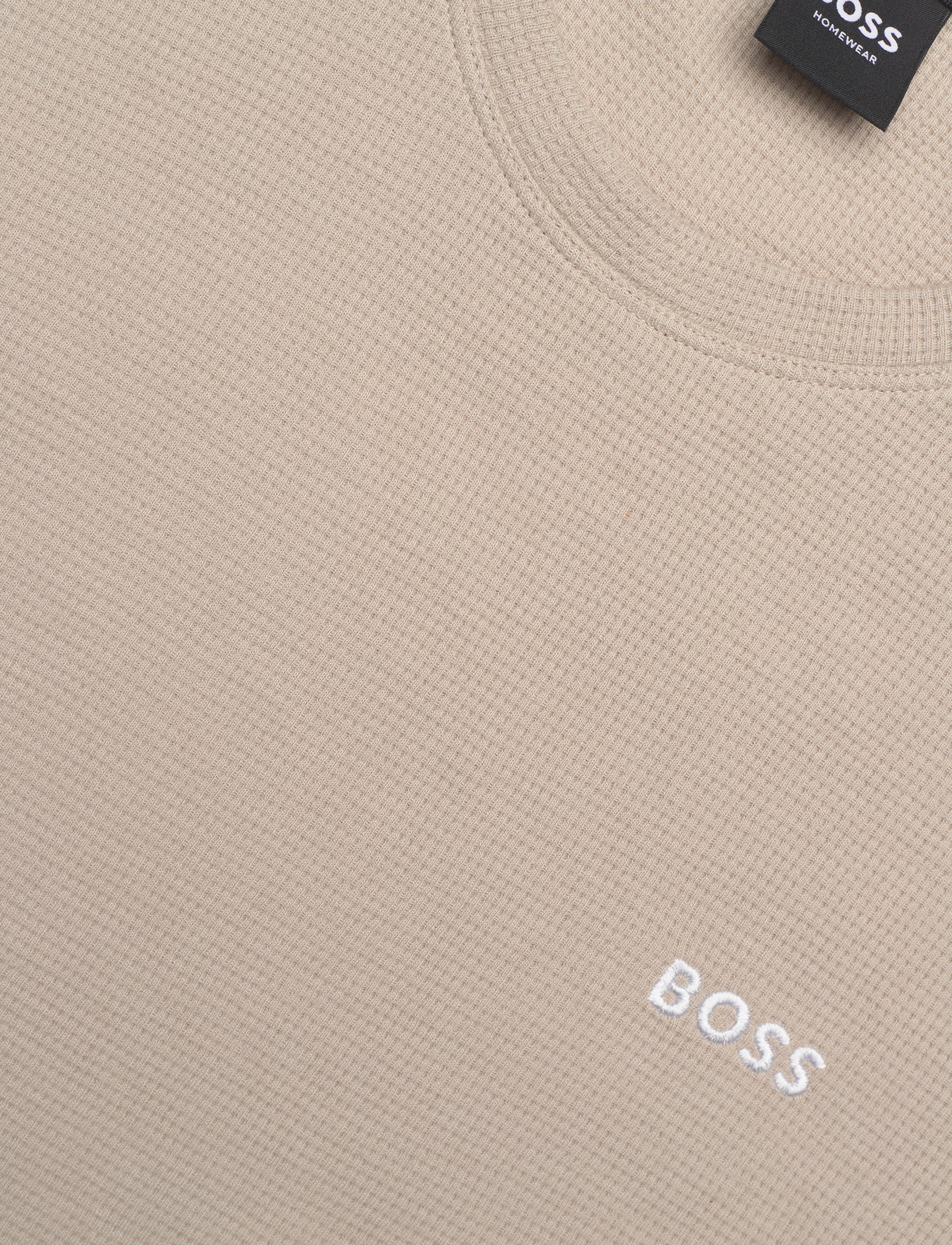BOSS - Waffle T-Shirt - lühikeste varrukatega t-särgid - light beige - 5
