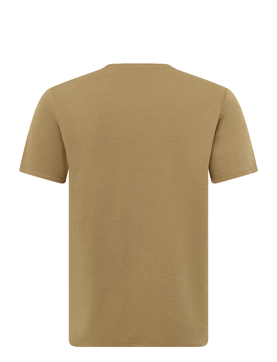 BOSS - Waffle T-Shirt - kurzärmelige t-shirts - medium beige - 1