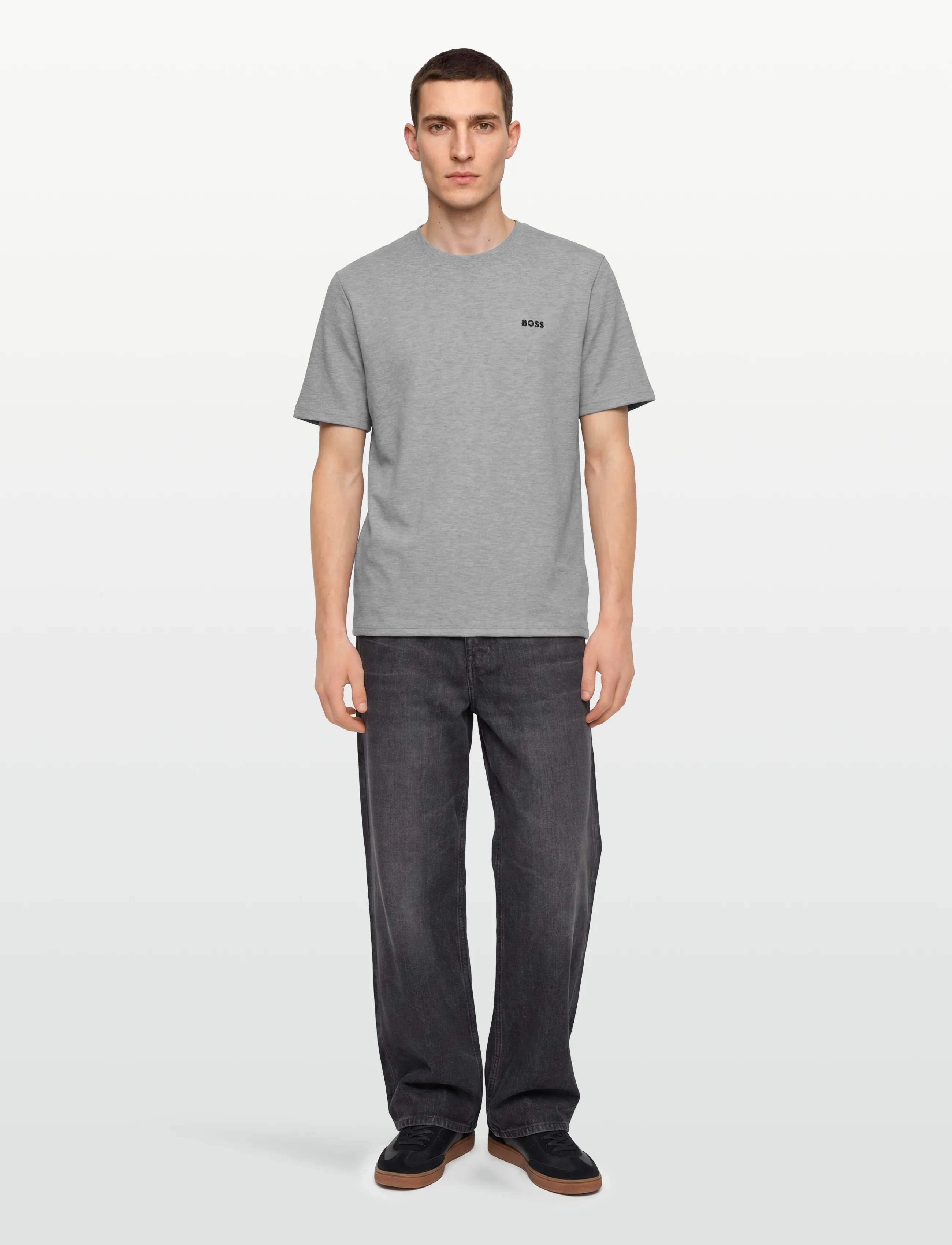 BOSS Waffle T-Shirt - Unterwäsche - MEDIUM GREY / grey