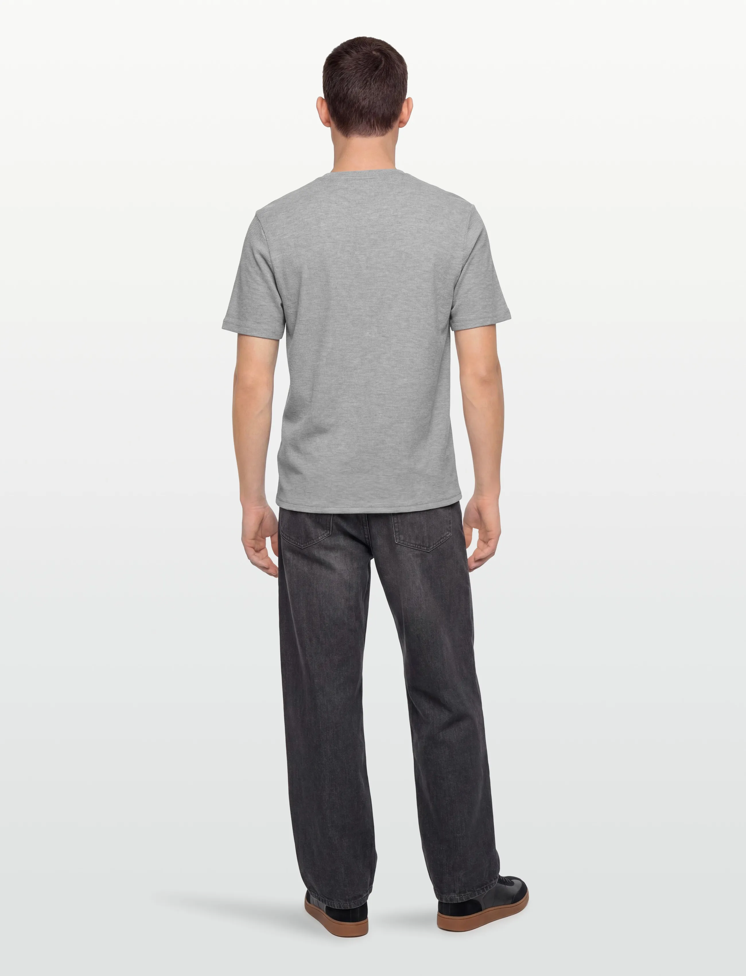 BOSS - Waffle T-Shirt - kortærmede t-shirts - medium grey - 5
