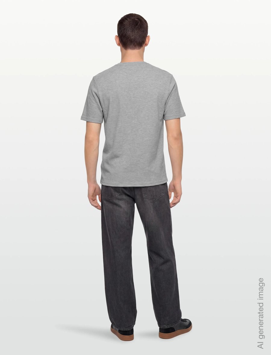 BOSS - Waffle T-Shirt - kurzärmelige t-shirts - medium grey - 5