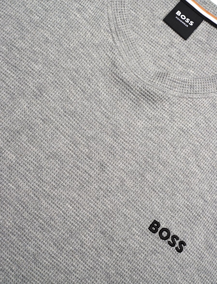 BOSS - Waffle T-Shirt - kurzärmelige t-shirts - medium grey - 3