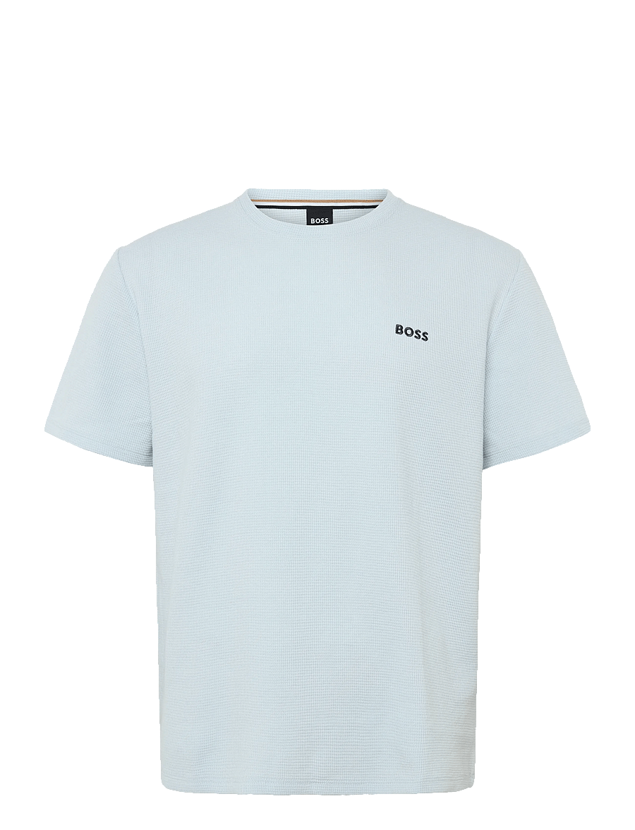 BOSS - Waffle T-Shirt - kurzärmelige t-shirts - open blue - 0