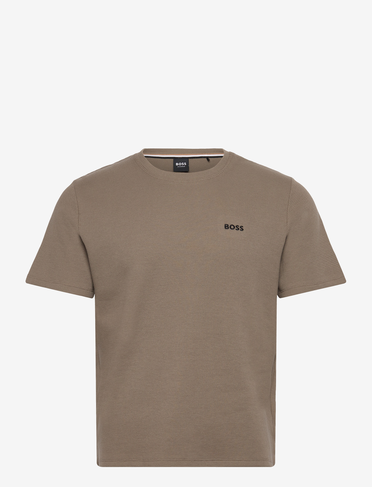 BOSS - Waffle T-Shirt - pyjama tops - open brown - 0