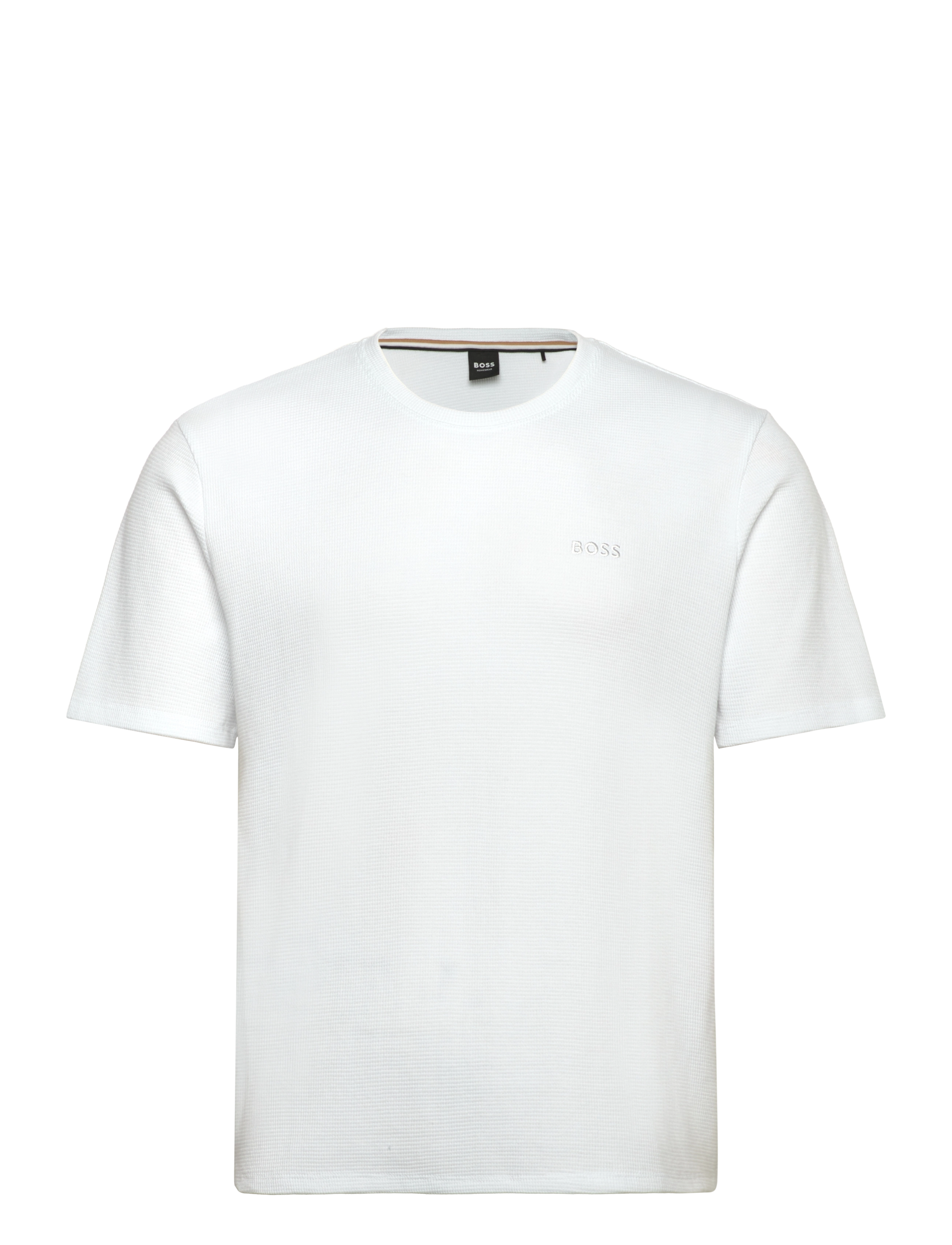BOSS Waffle T-Shirt, M, White, T-Shirts > Kortærmede, Herre