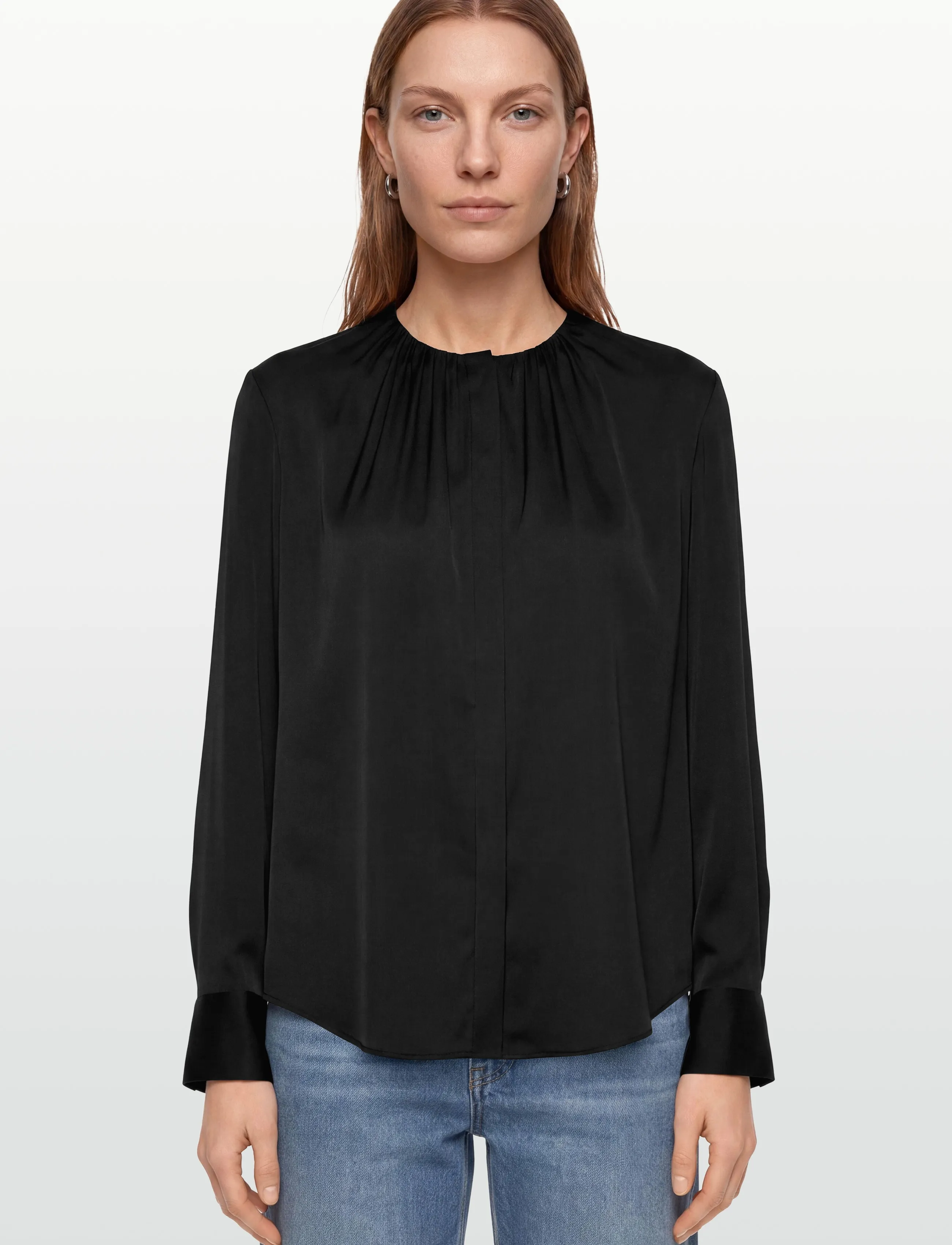 BOSS - Banorah - long-sleeved blouses - black - 3