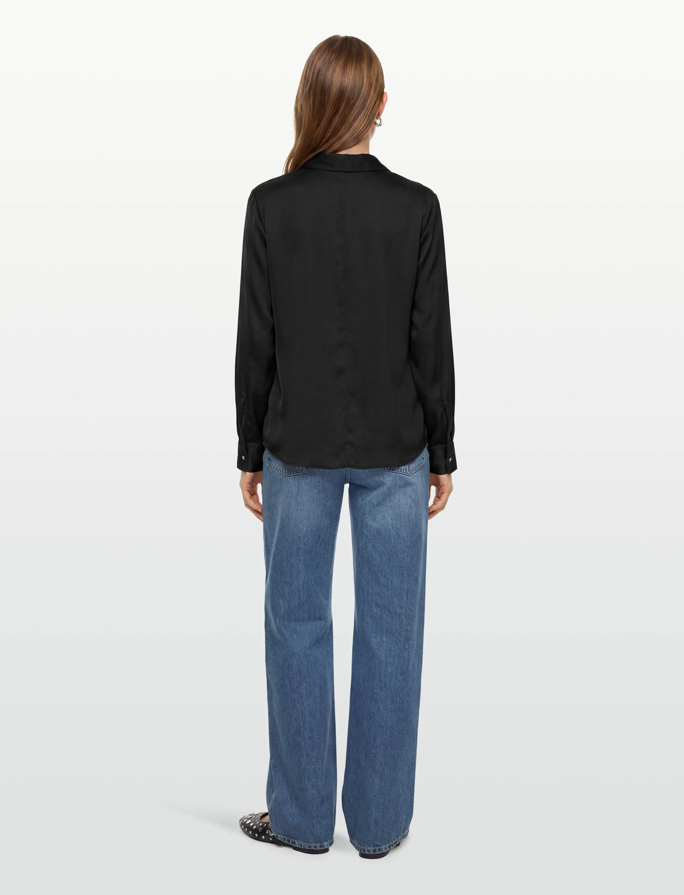 BOSS - Banorah - long-sleeved blouses - black - 4