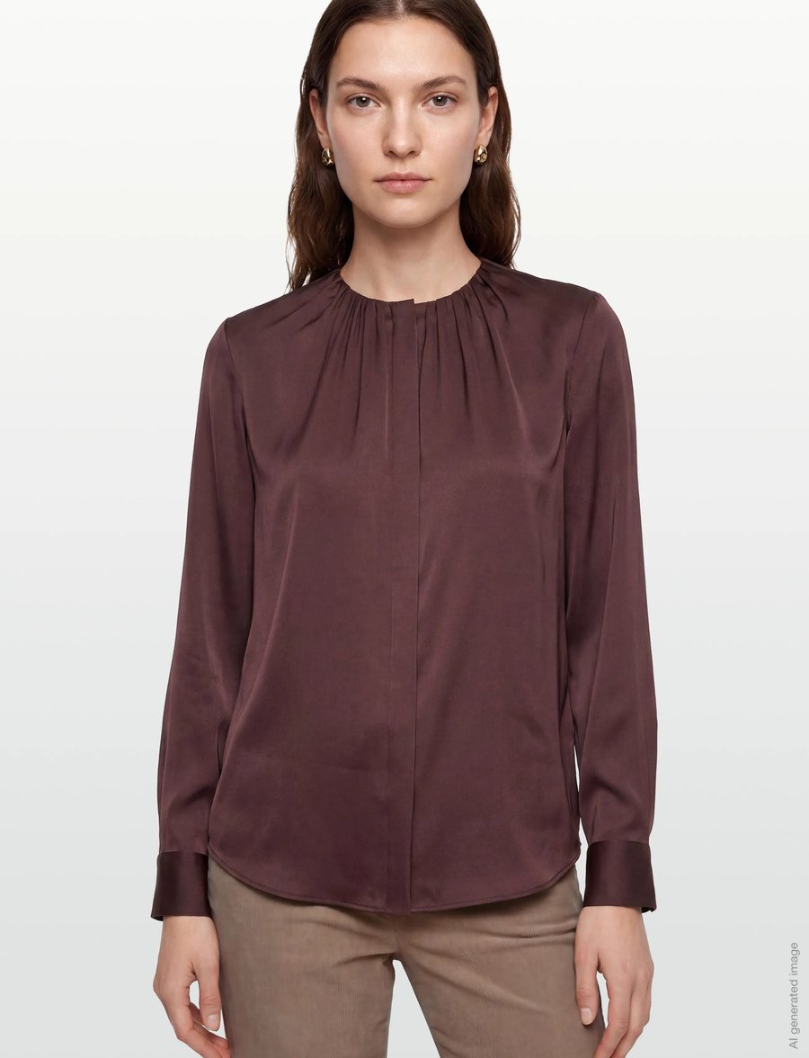 BOSS - Banorah - langärmelige blusen - dark brown - 3