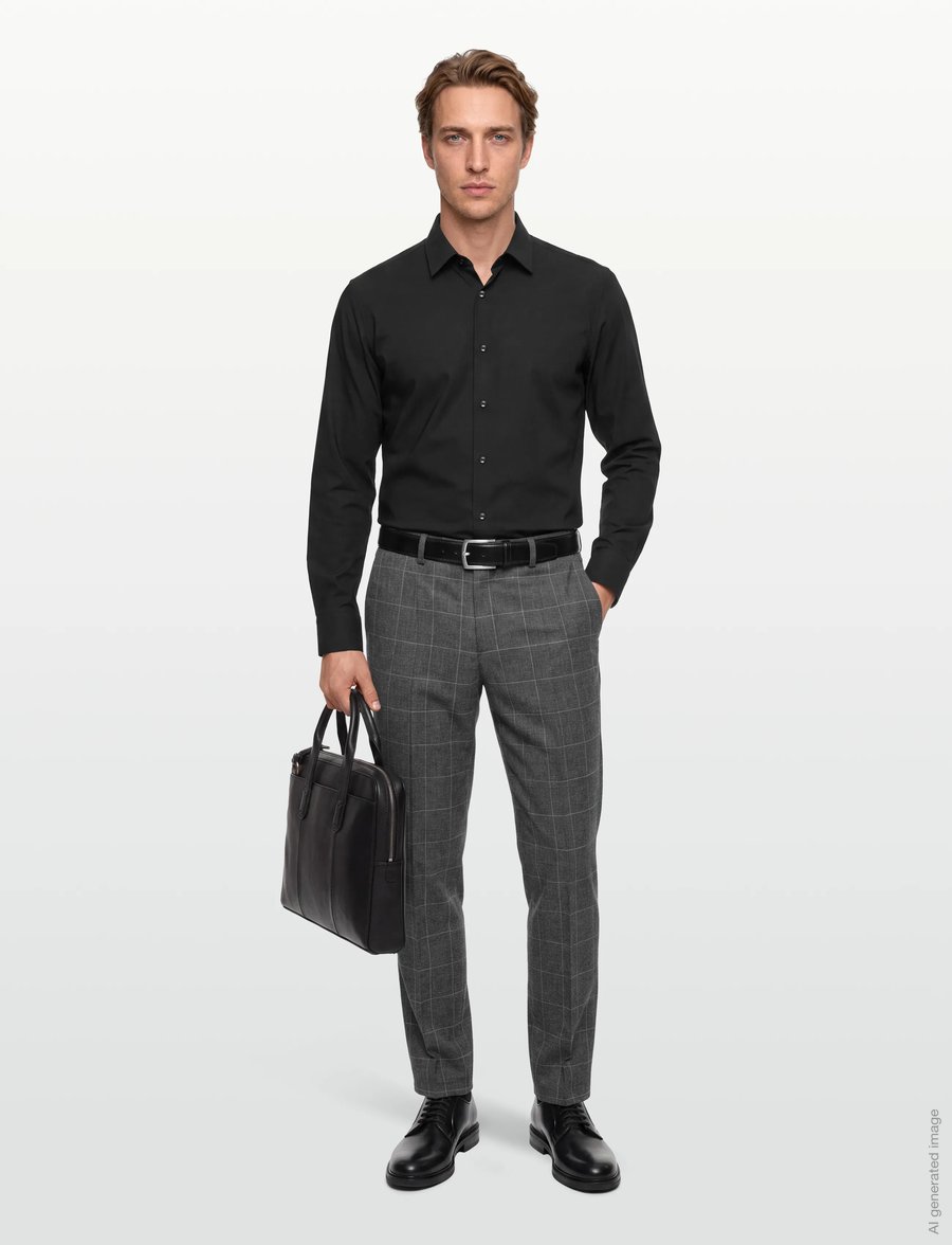 BOSS - P-JOE-s-kent-C1-222 - freizeithemden - black - 0