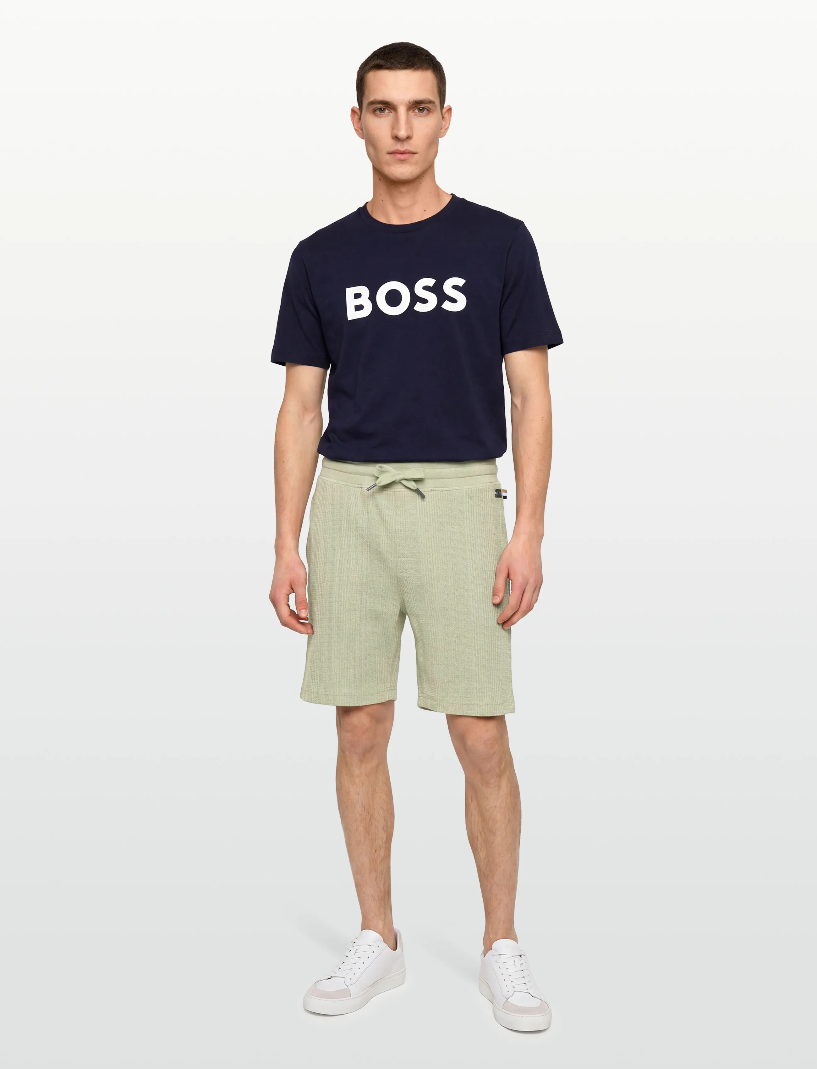 BOSS Structure Shorts, Mænd, Vaffel Shorts, Grøn, Str: XL
