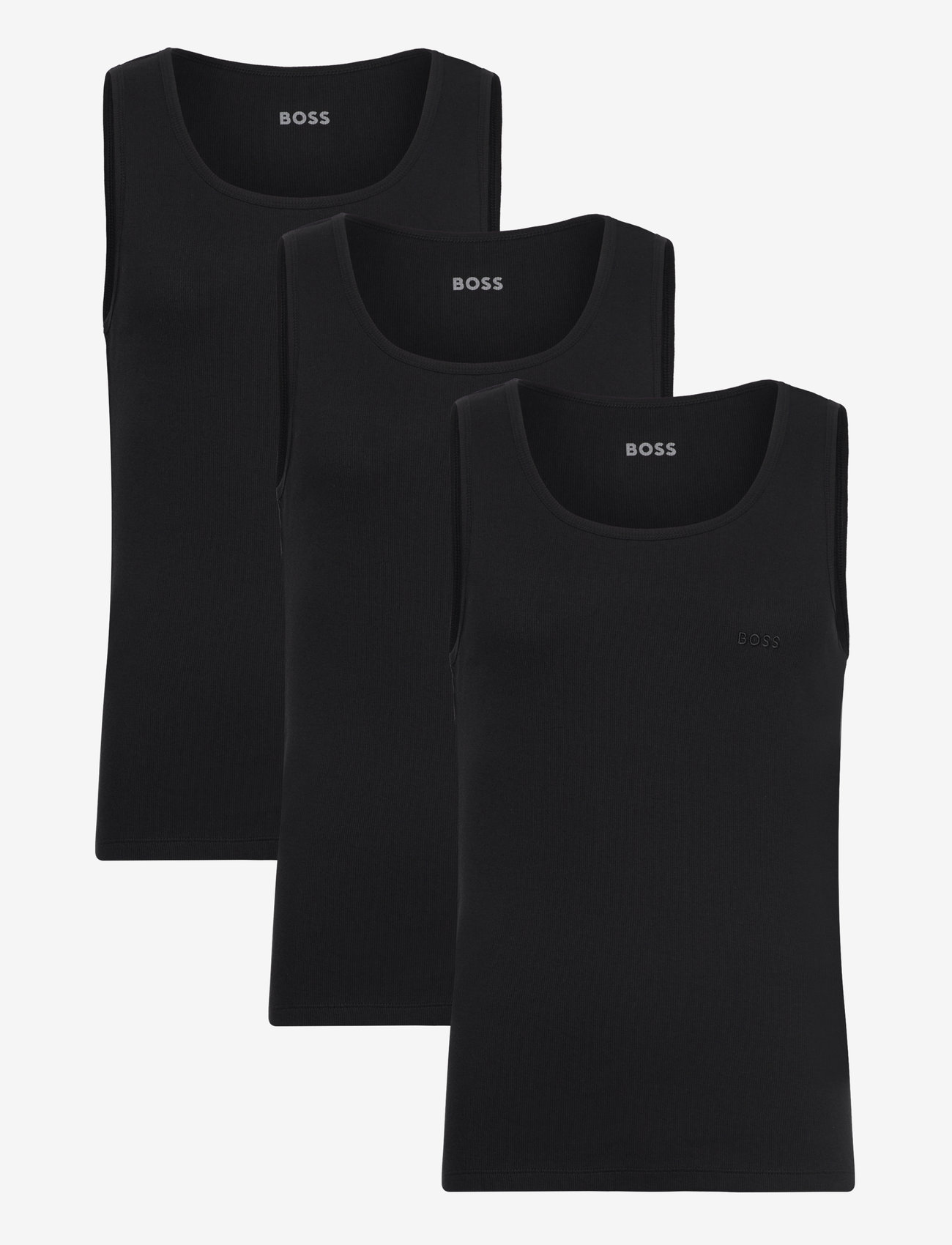 BOSS - TankTop3P RibClassic - varrukateta särgid - black - 0