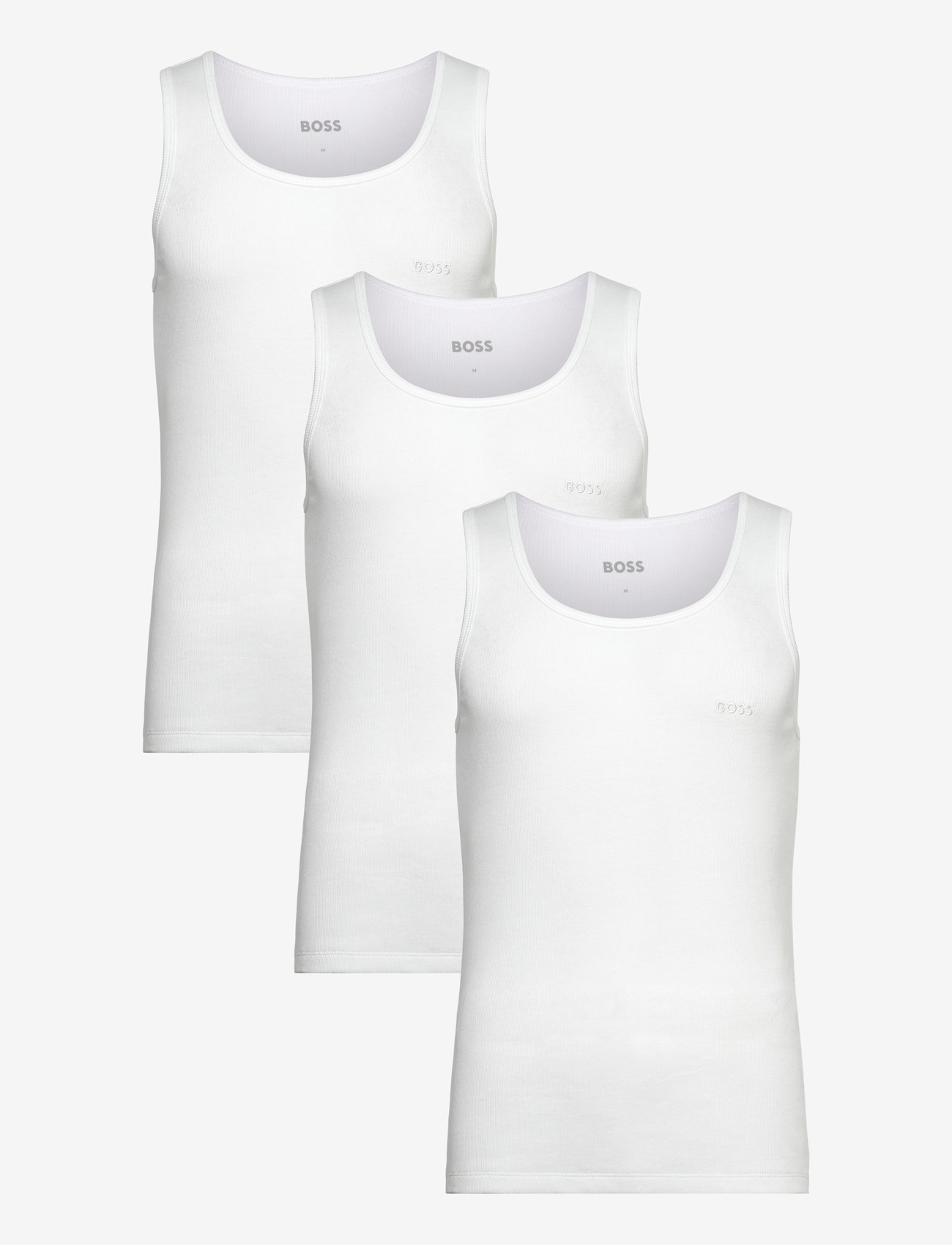 BOSS - TankTop3P RibClassic - varrukateta särgid - white - 0