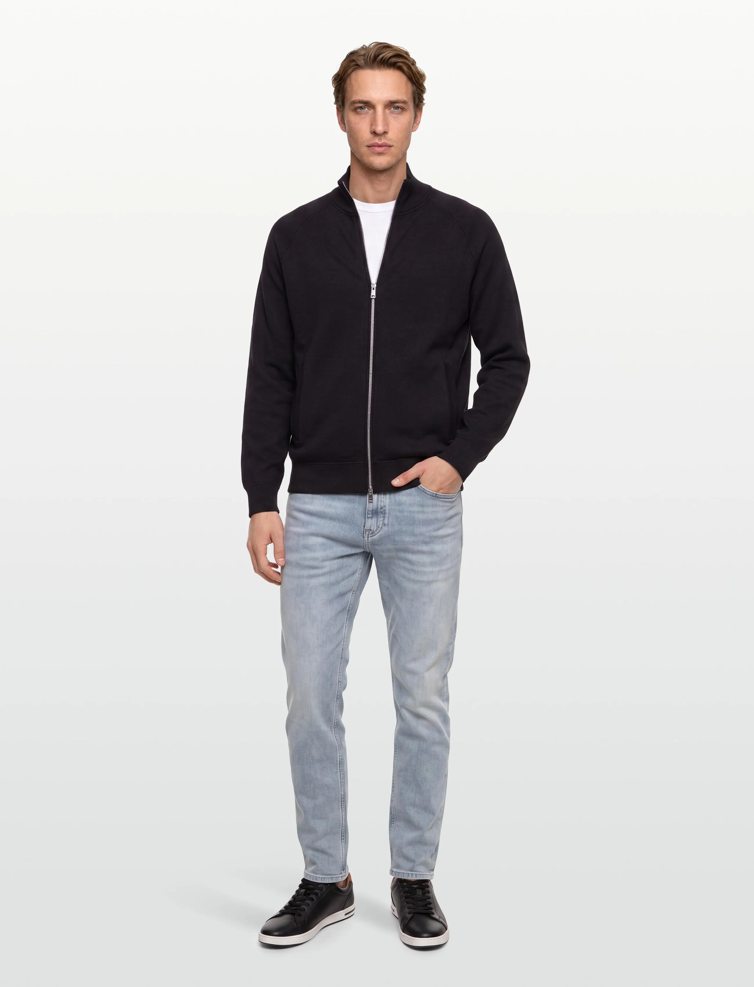 BOSS - H-Idino - fullzip strik - black - 0