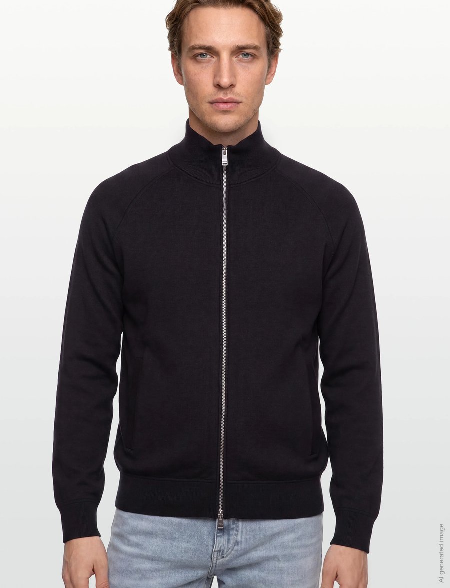 BOSS - H-Idino - fullzip strik - black - 3