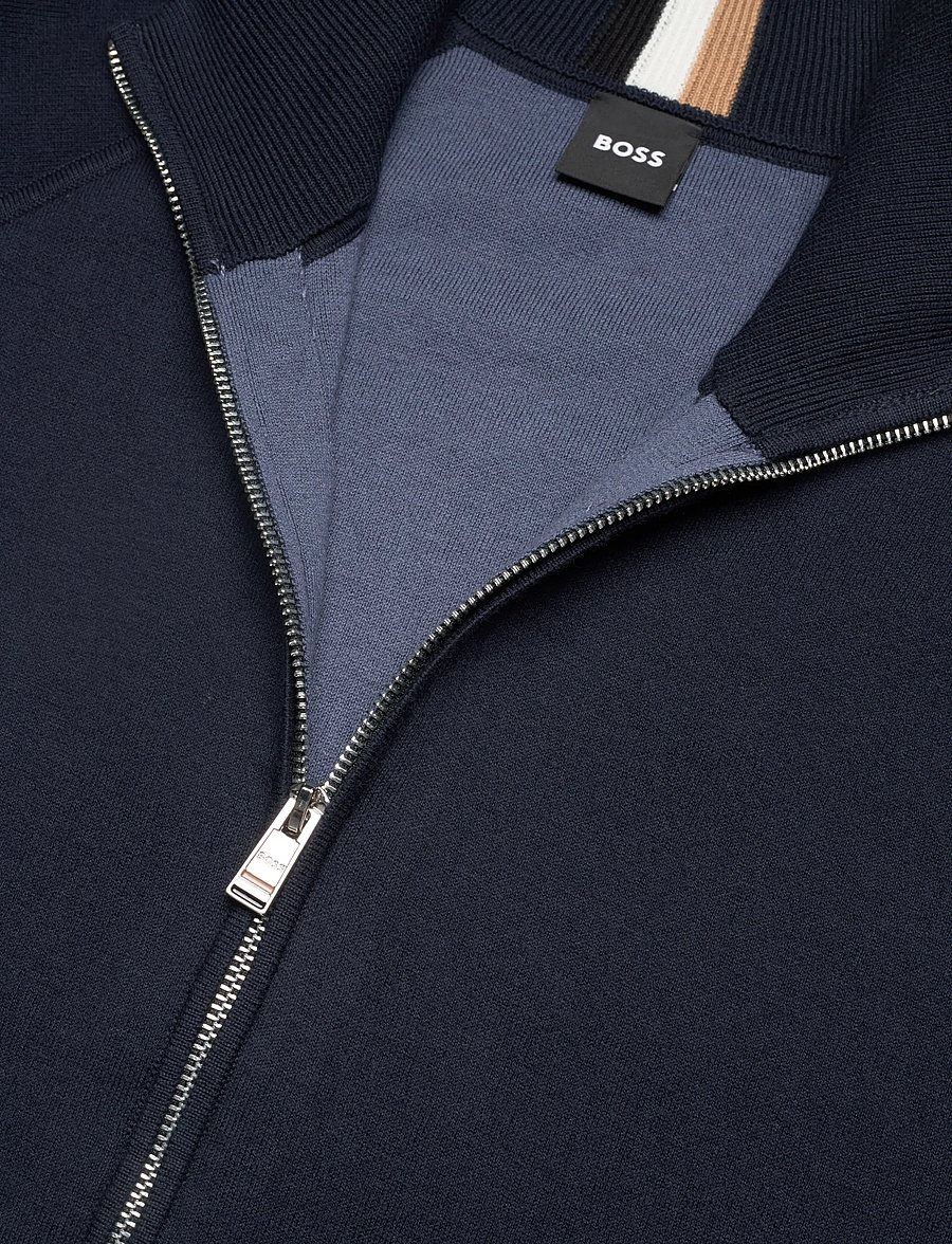 BOSS - H-Idino - full zip strik - dark blue - 2