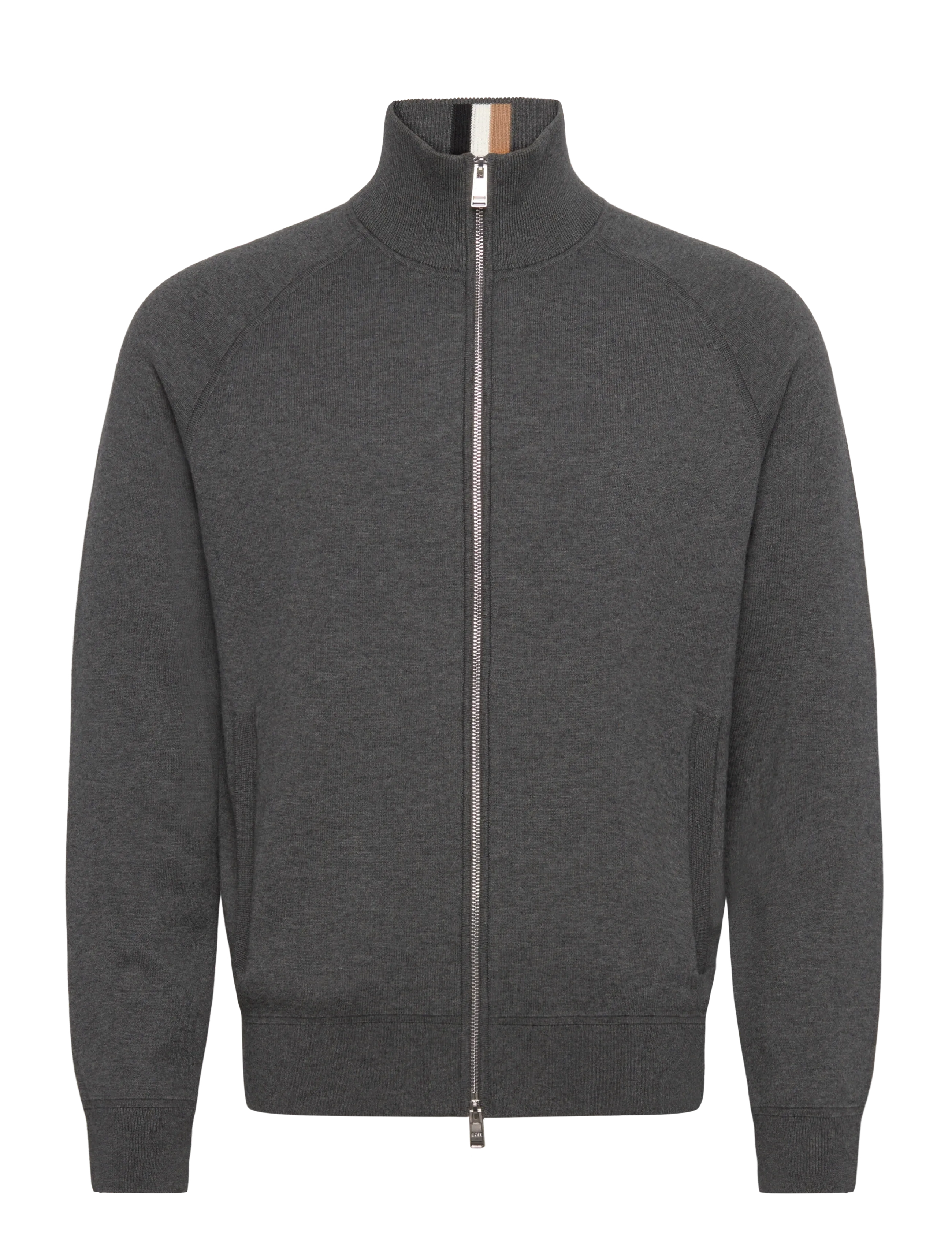 BOSS H-Idino - Full zip strik - MEDIUM GREY / grey