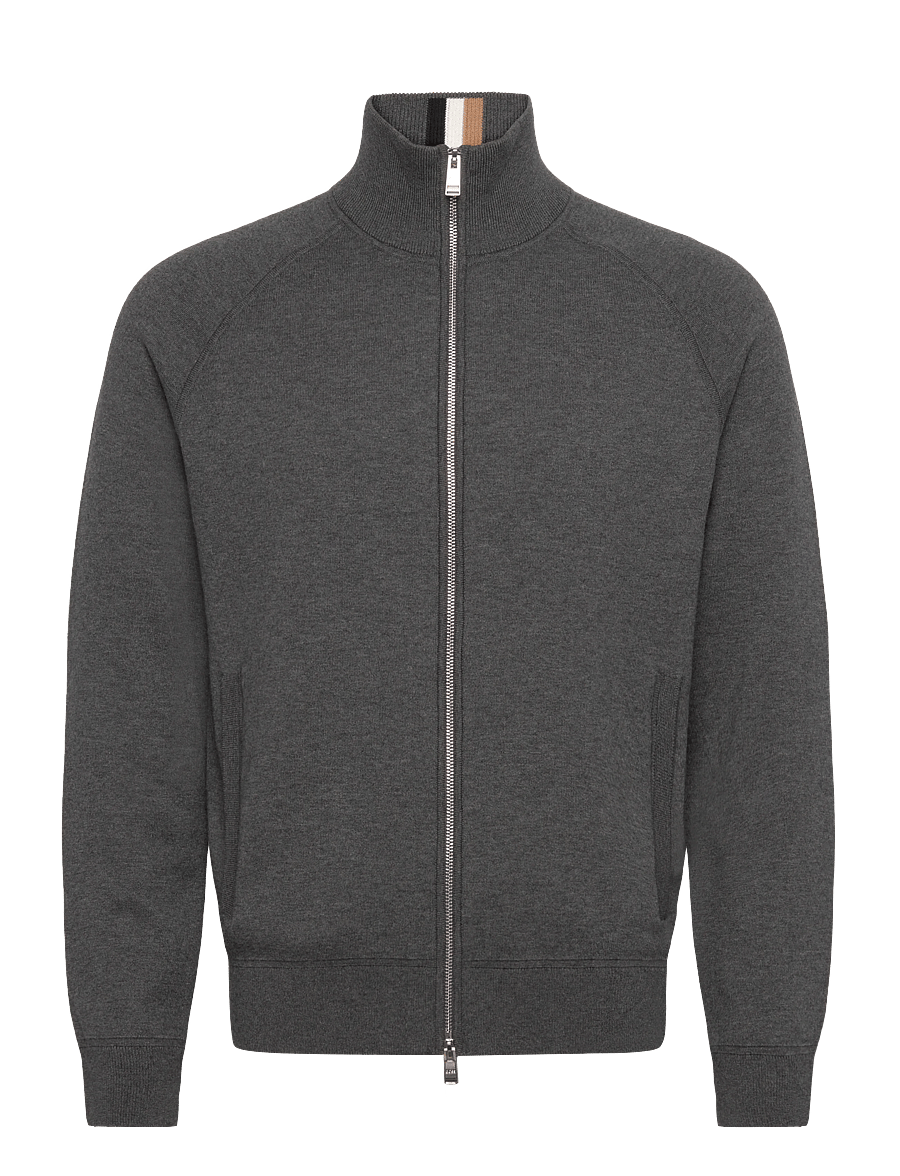 BOSS - H-Idino - fullzip strik - medium grey - 0