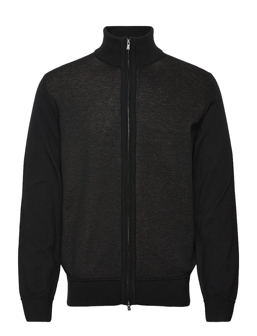 BOSS - H-Illarione - pullover mit durchgehendem reißverschluss - black - 0