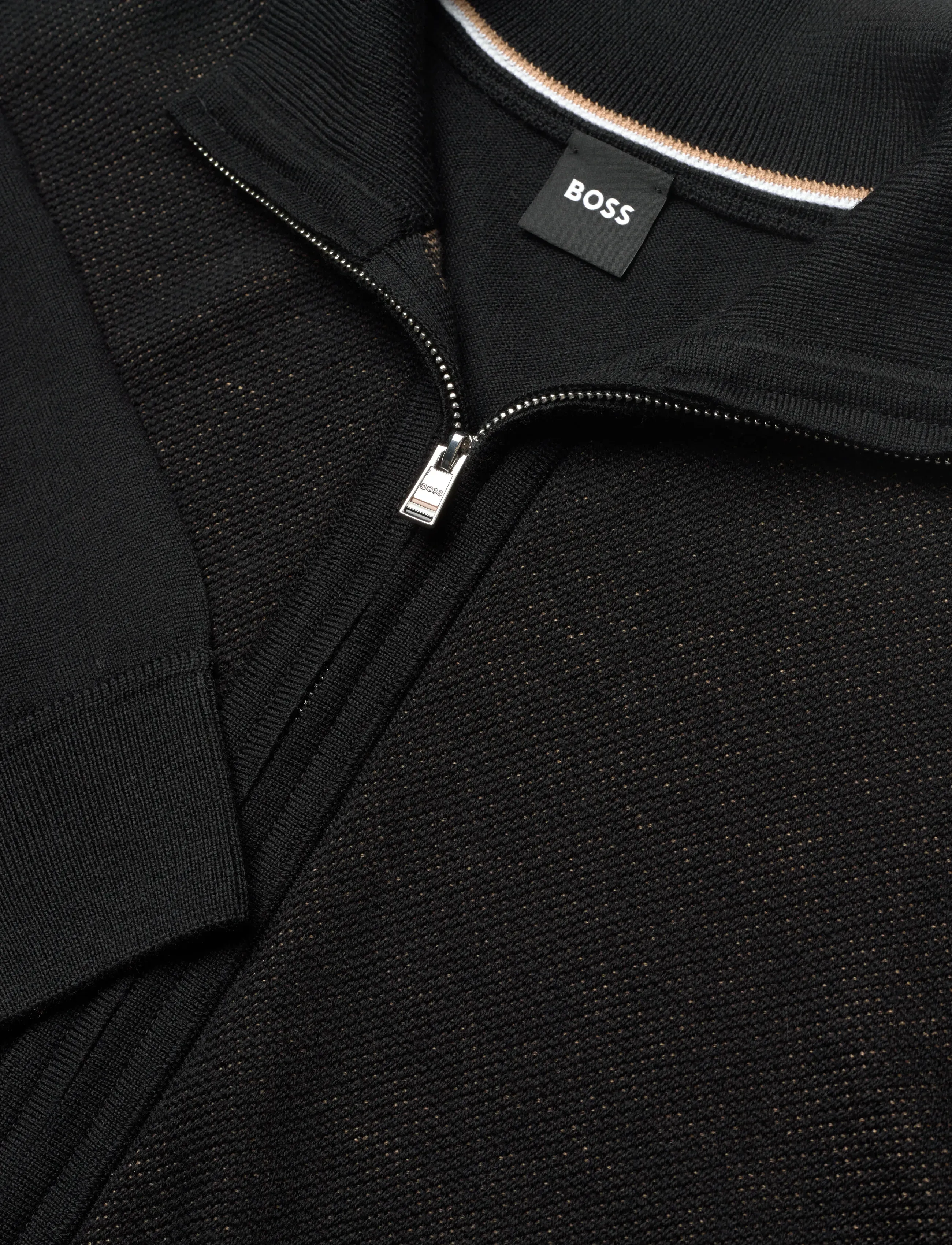 BOSS - H-Illarione - pullover mit durchgehendem reißverschluss - black - 2