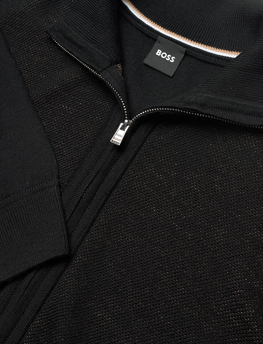 BOSS - H-Illarione - pullover mit durchgehendem reißverschluss - black - 2