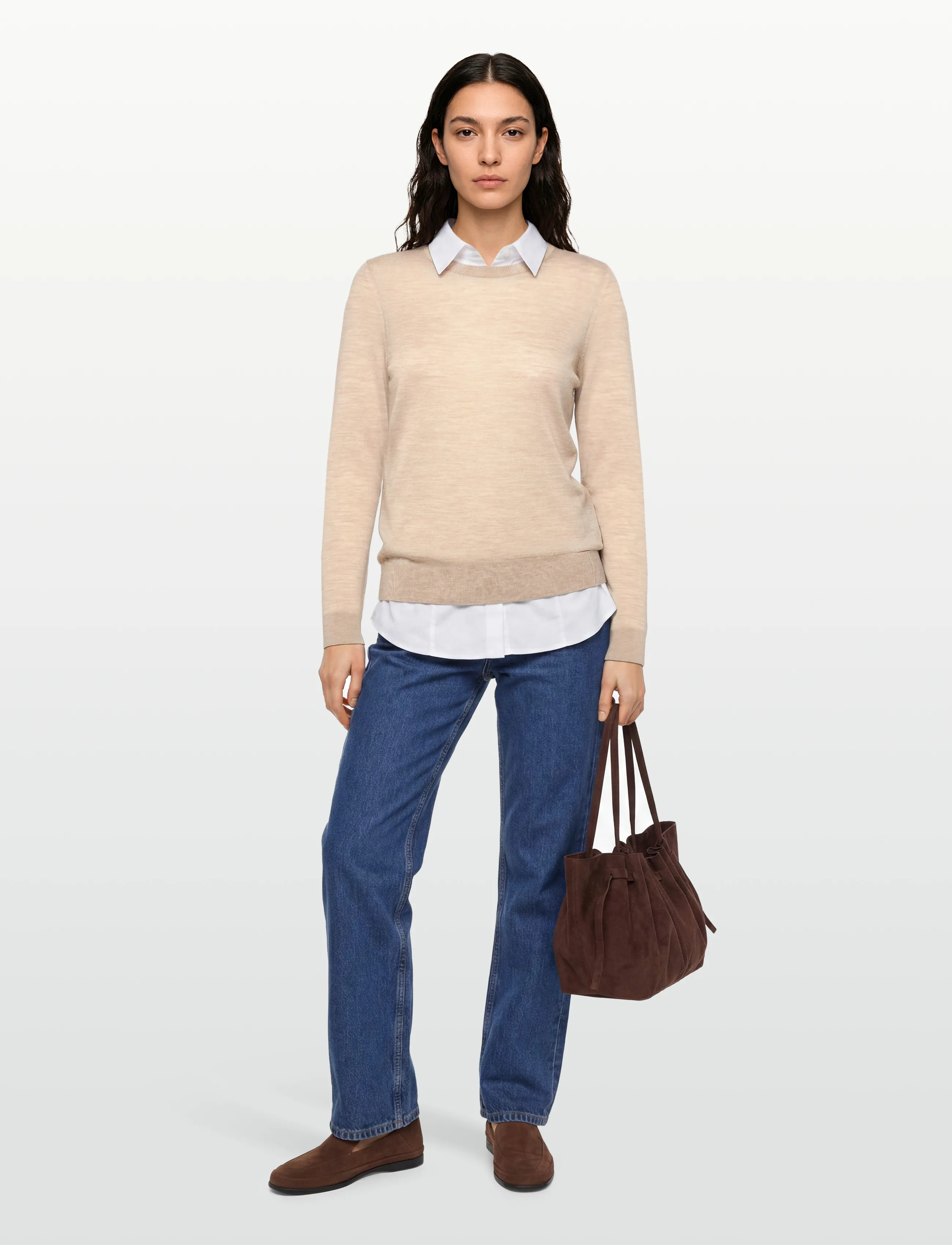 BOSS Ferpina, XL, Beige, Strik > Trøjer, Dame