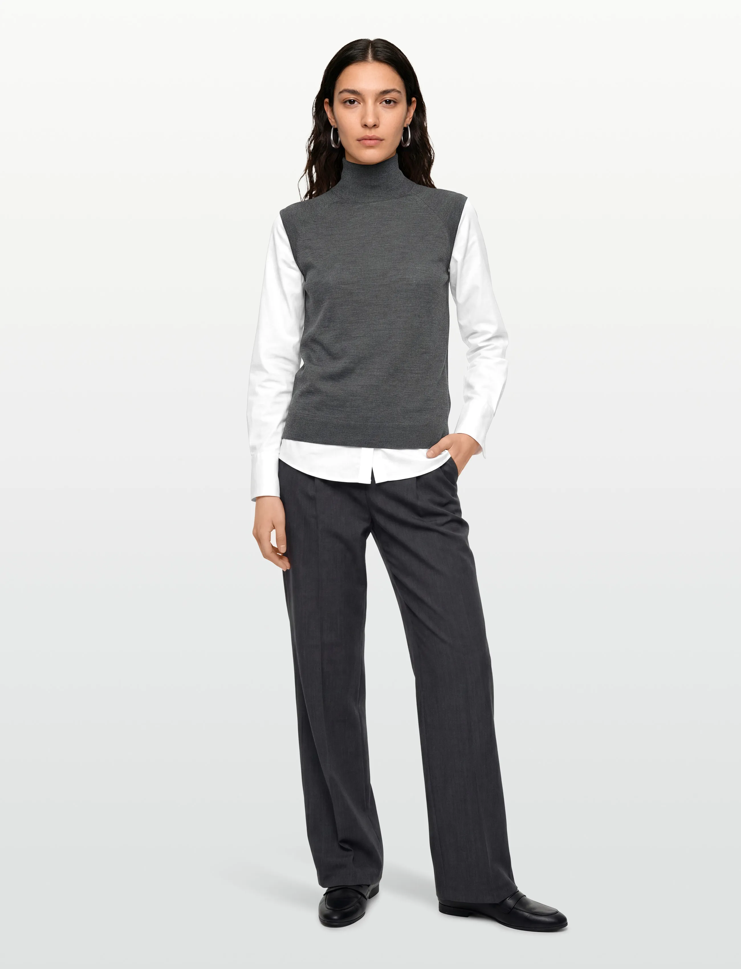 BOSS Fipini, L, Knitwear, Grau - Turtleneck, Frauen
