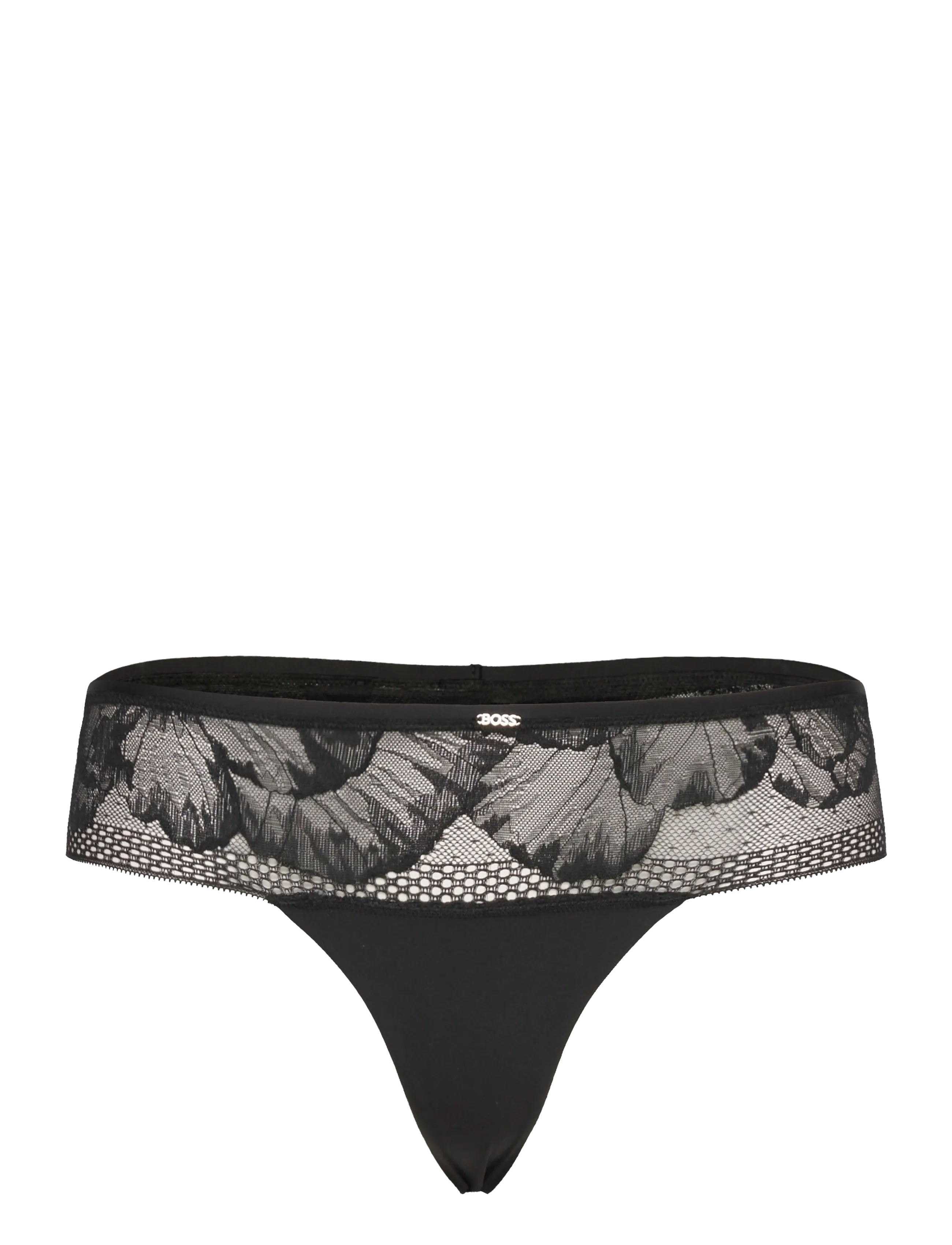 BOSS Thong_ Peony Lace, XL, Panties, Schwarz - Thong, Frauen