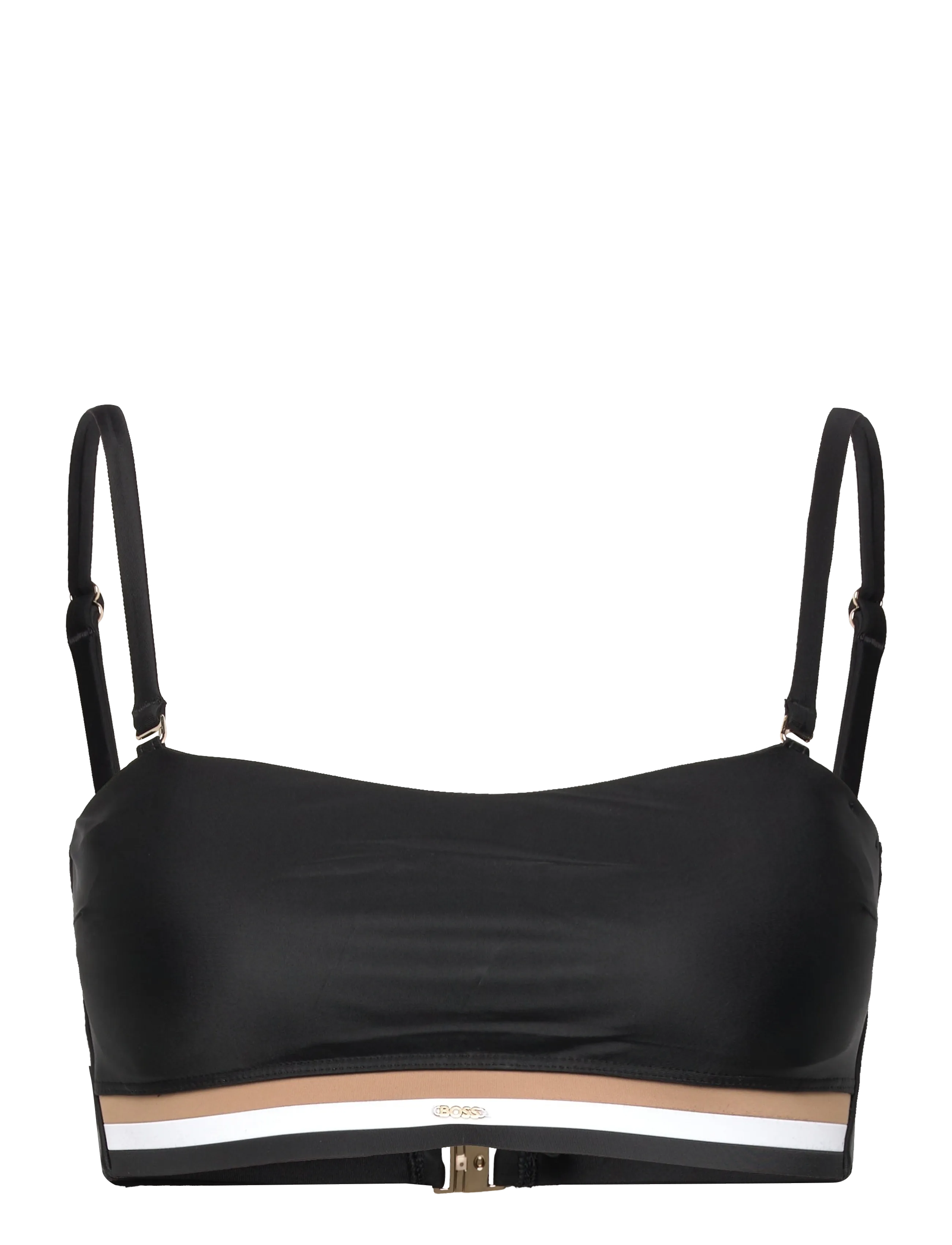 BOSS Iconic Bandeau, L, Bikini Oberteile, Schwarz - Bandeau Bikinitops, Frauen
