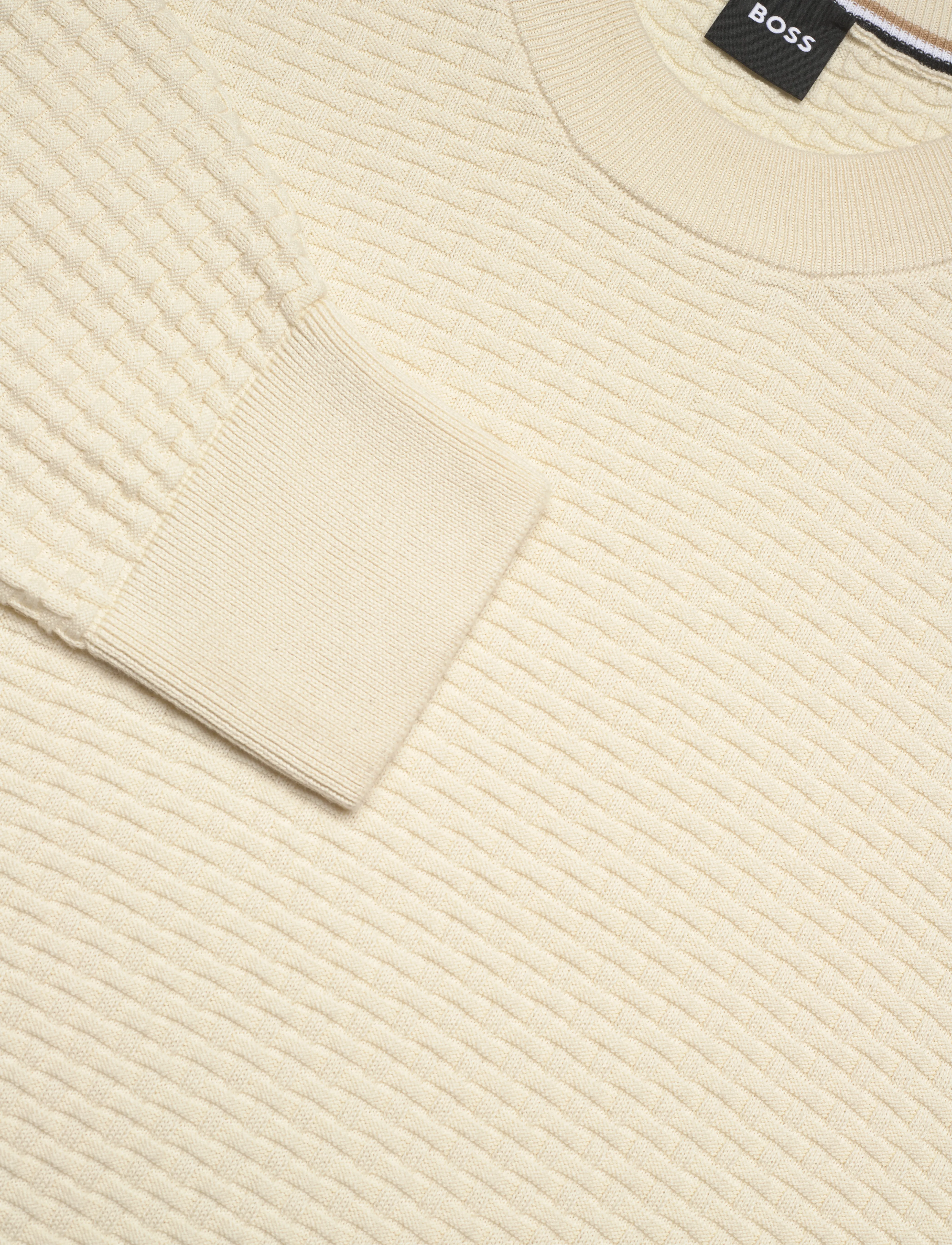 BOSS - H-Imberto - strik med rund hals - open white - 2