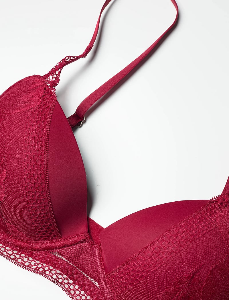 BOSS - HALF PAD_PEONY LACE - bügellose bhs - dark red - 2