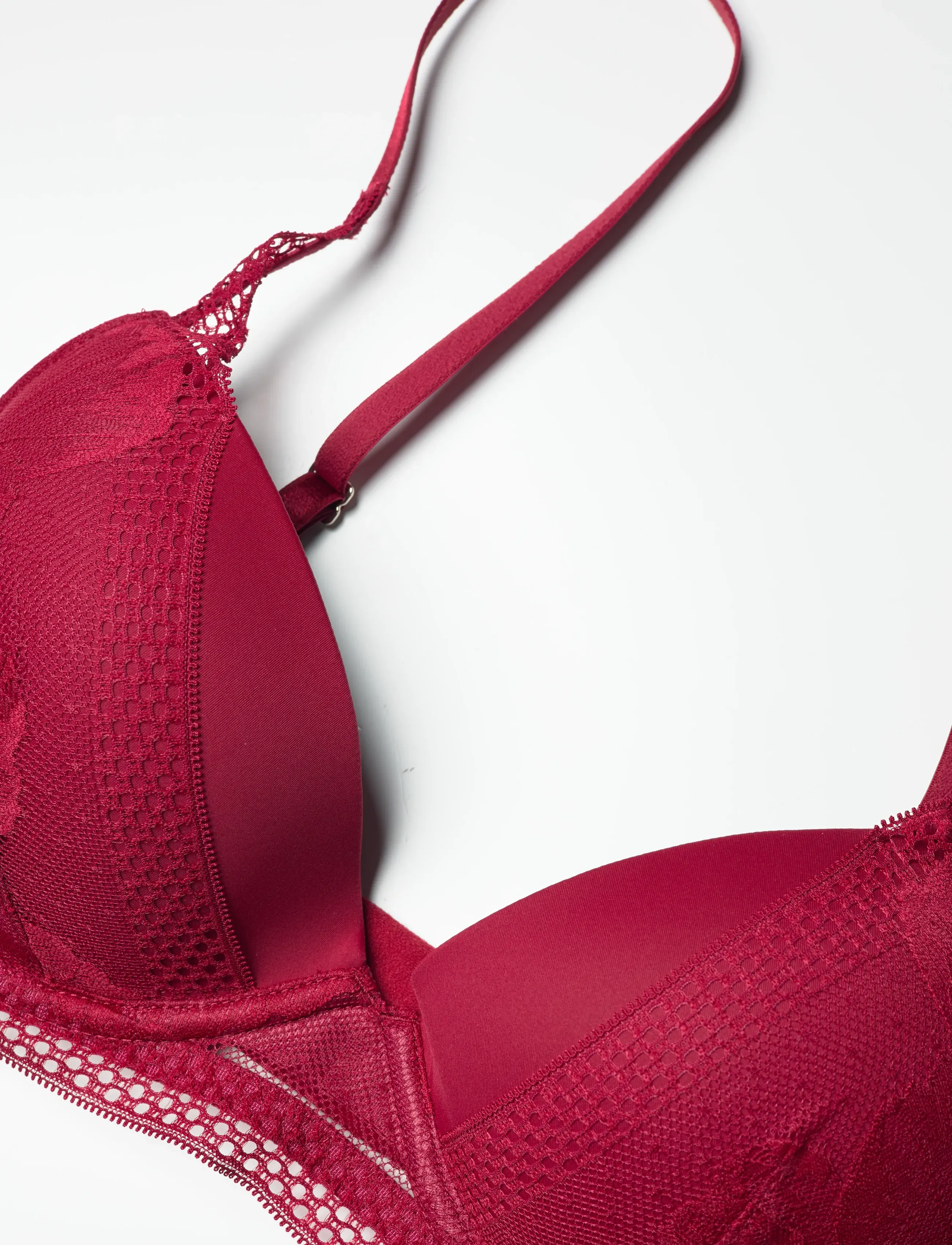 BOSS - HALF PAD_PEONY LACE - bh:ar med bygel - dark red - 2