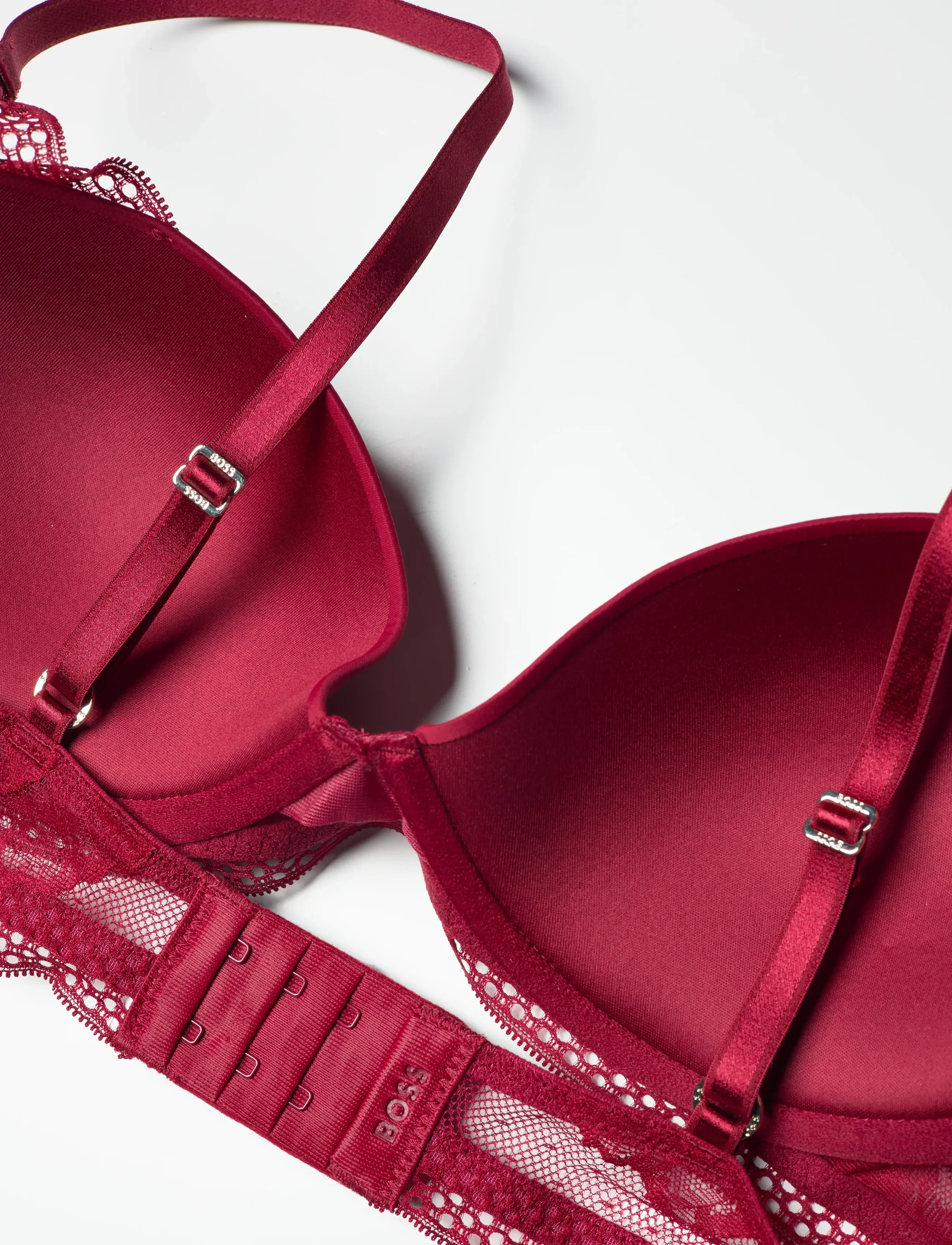 BOSS - HALF PAD_PEONY LACE - bh:ar med bygel - dark red - 3
