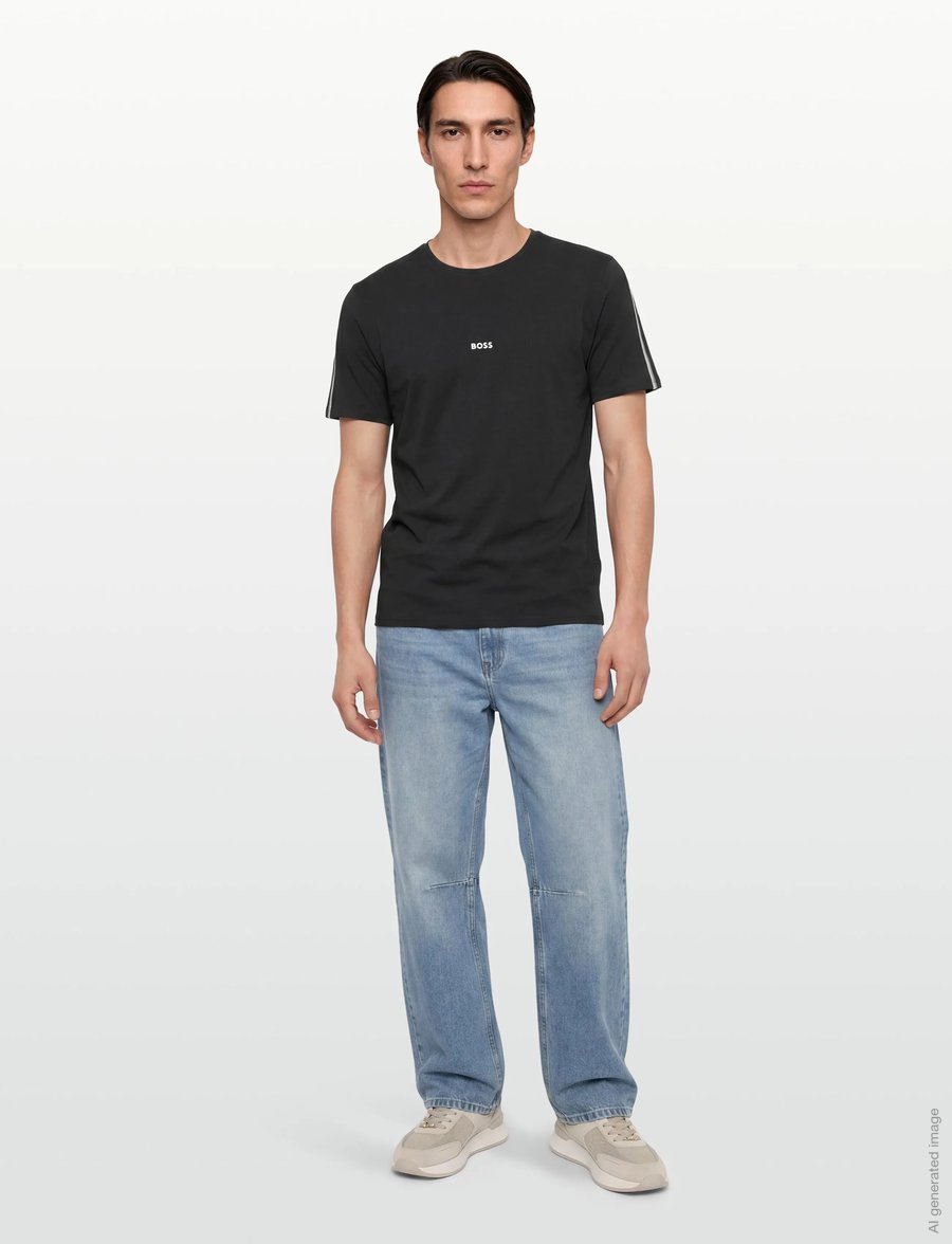 BOSS - Unique T-Shirt - kurzärmelige t-shirts - black - 0