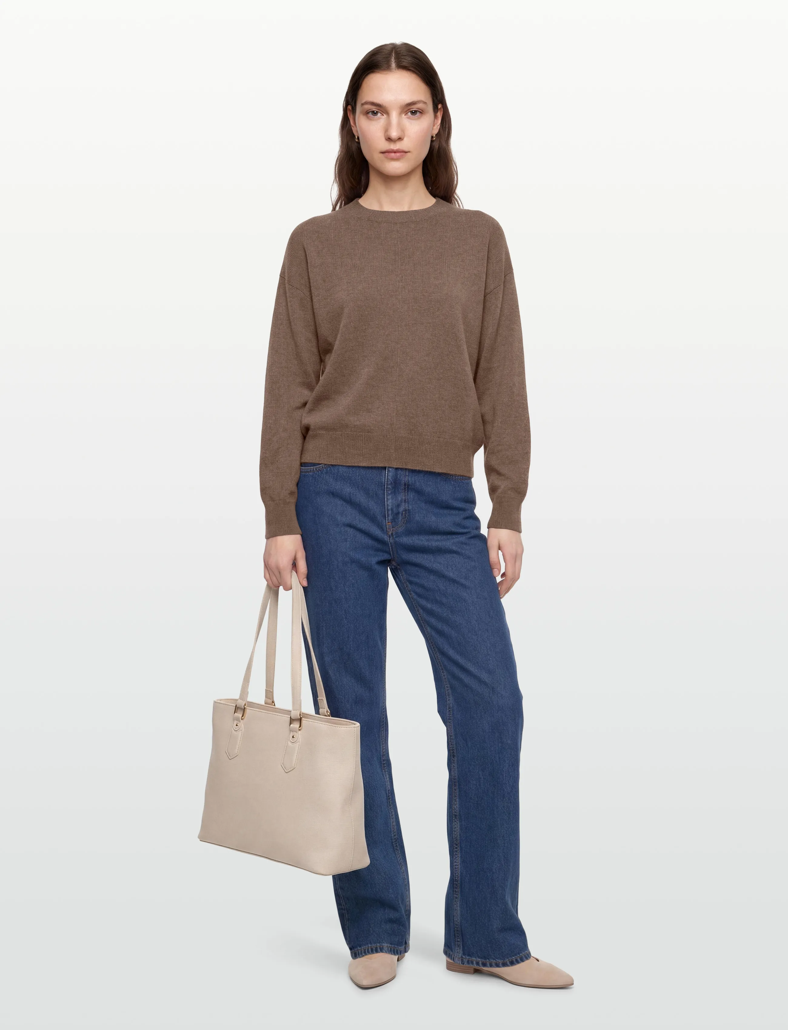 BOSS Fascona, Kvinder, Højhalset Sweater, Brun, Str: XL