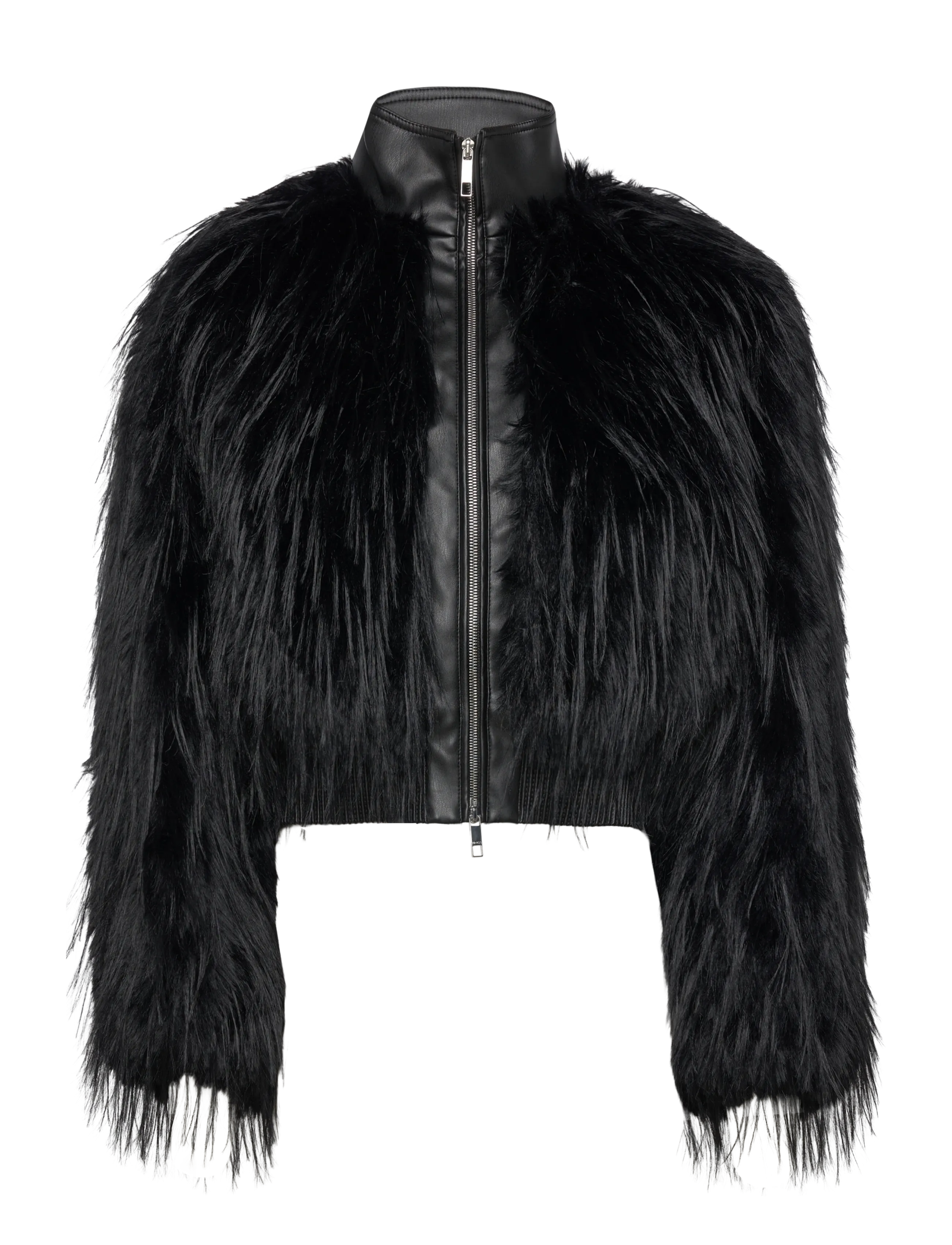BOSS Cecool - Faux Fur - BLACK / black