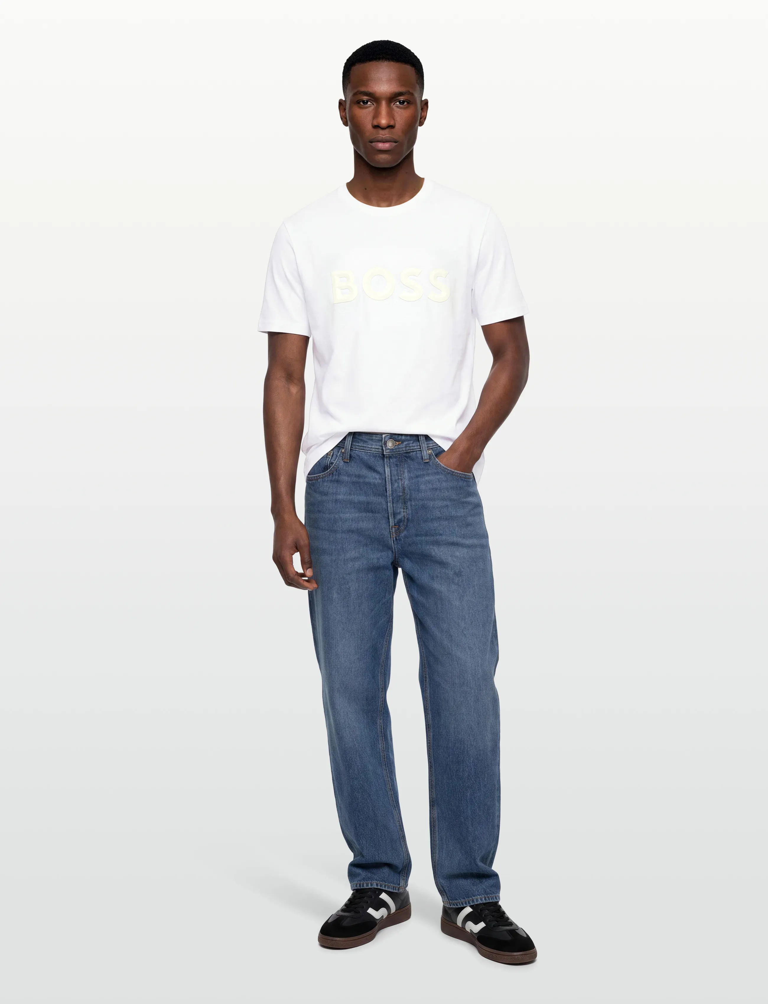 BOSS - Tee Iconic Zone - short-sleeved t-shirts - white - 0